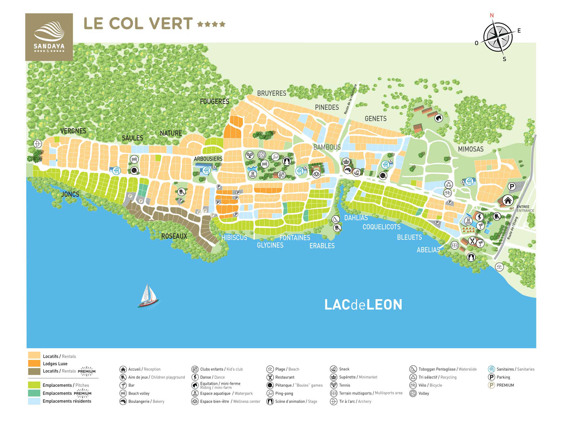 Campsite map Le Col Vert