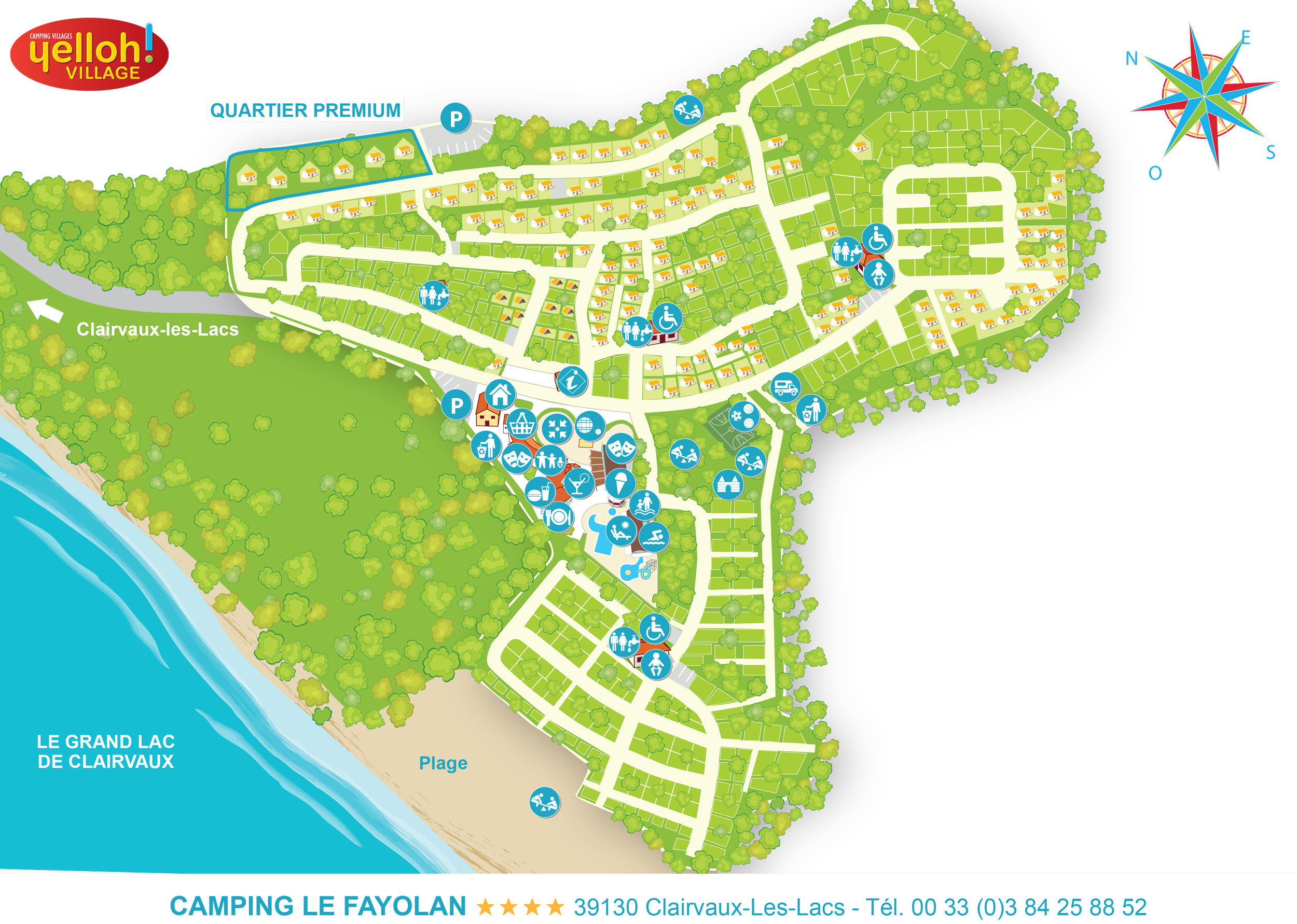 Campsite map Le Fayolan