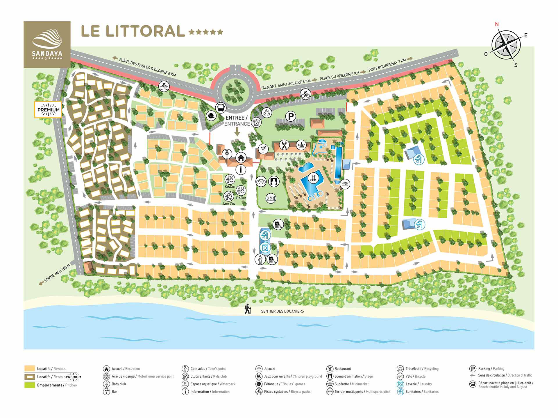 Campsite map Le Littoral
