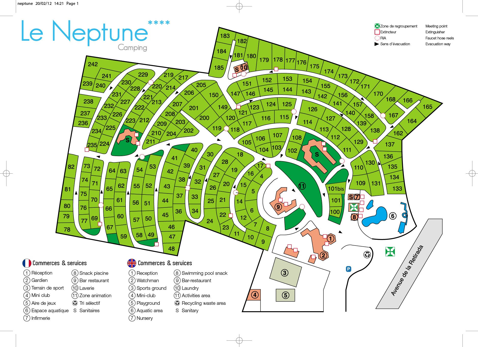 Campsite map Le Neptune