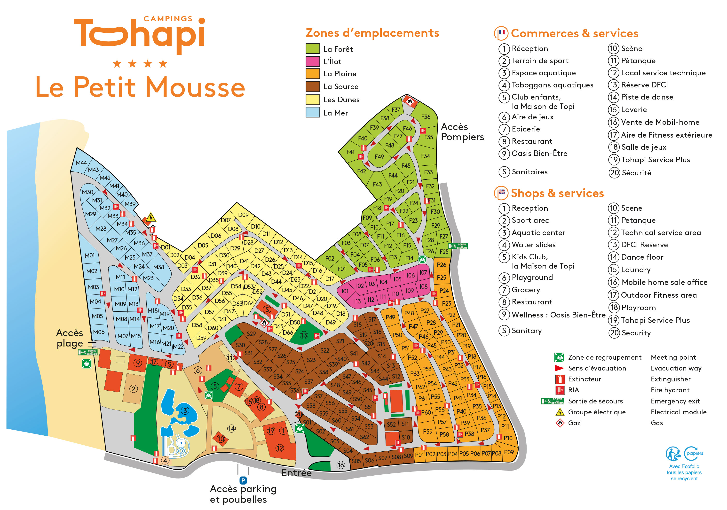 Campsite map Le Petit Mousse