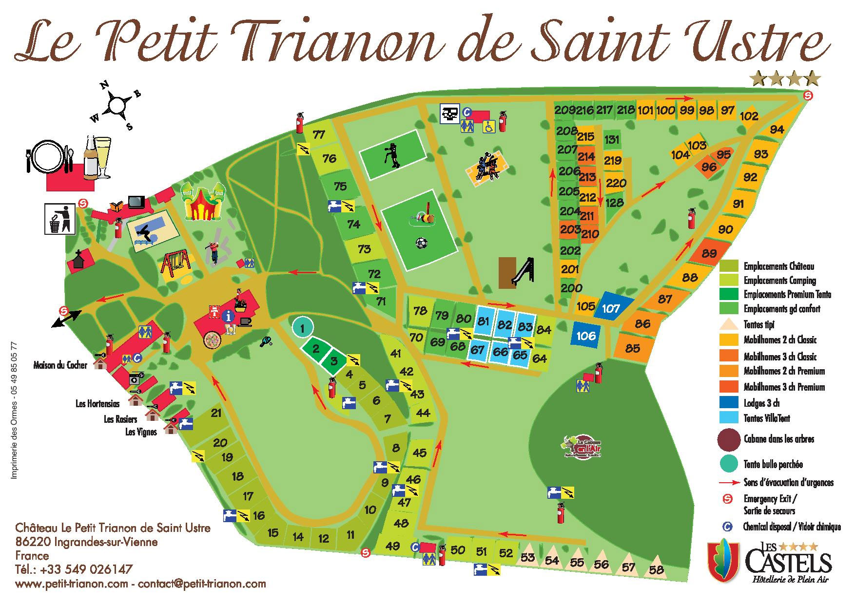 Campsite map Le Petit Trianon