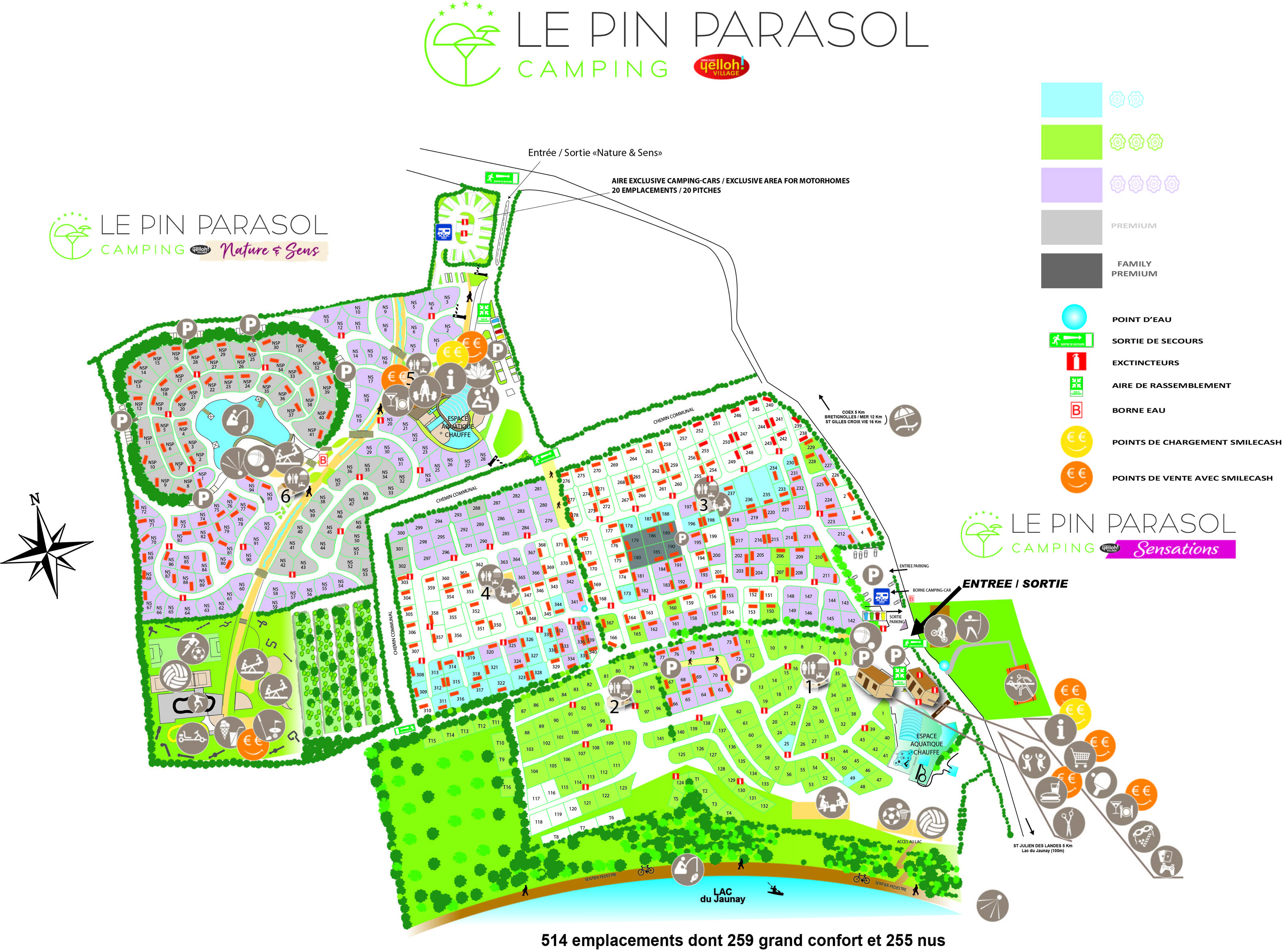 Campsite map Le Pin Parasol