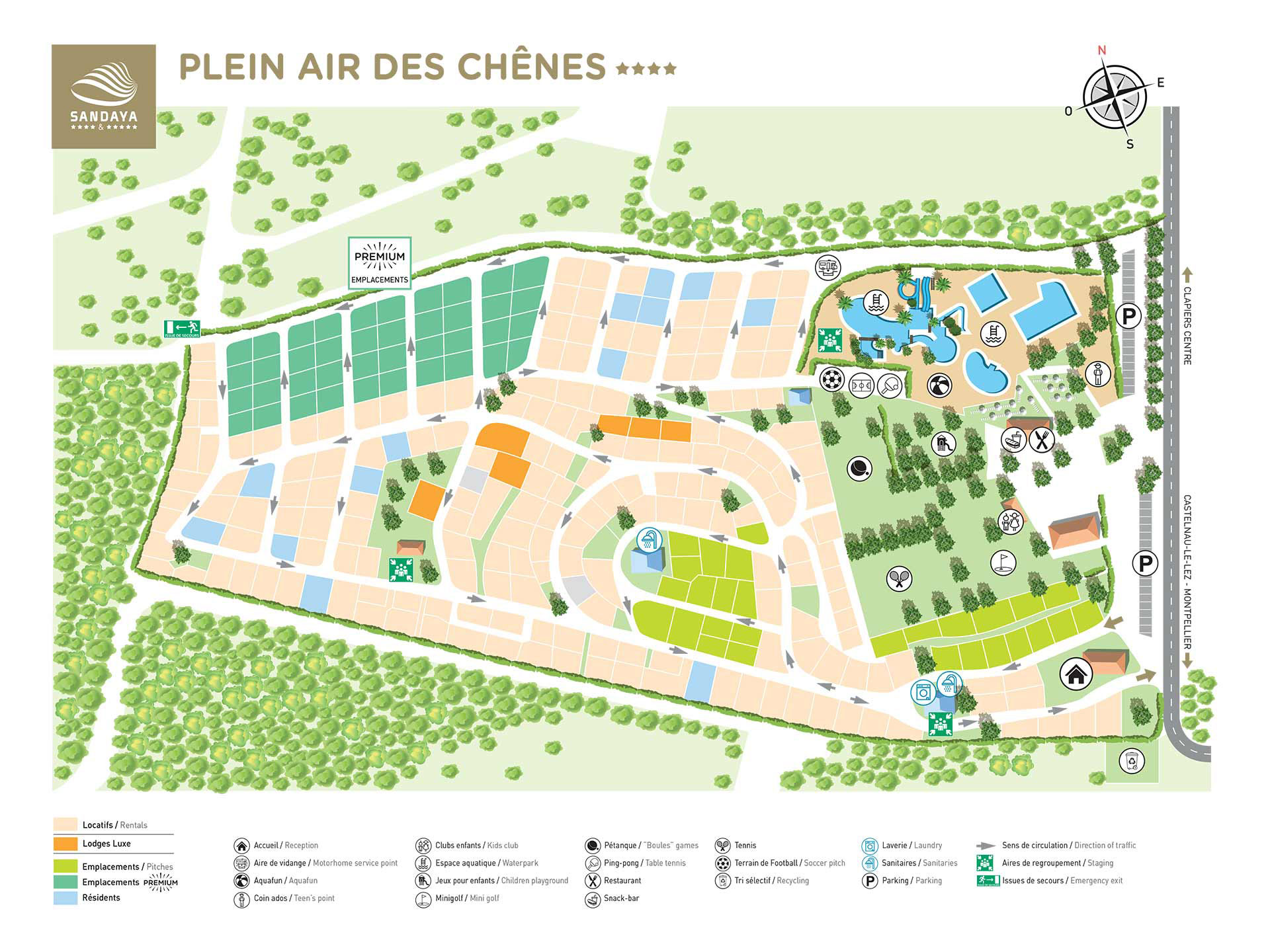 Campsite map Le Plein Air des Chênes