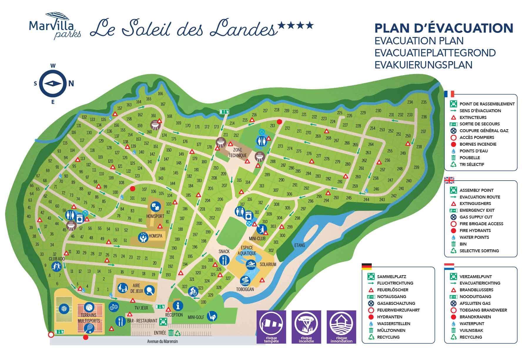 Campsite map Le Soleil Des Landes
