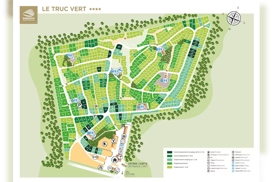 Campsite map Le Truc Vert