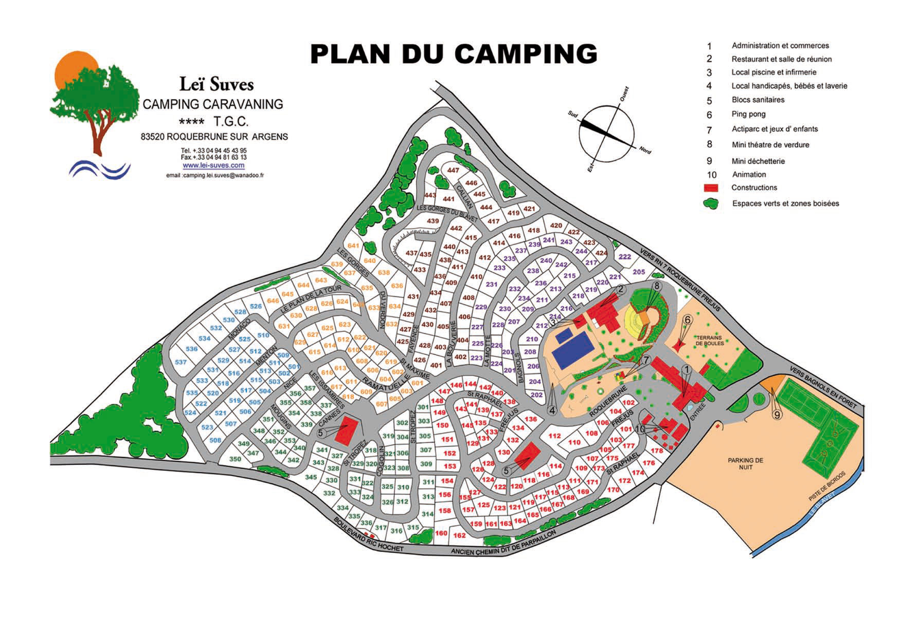 Campsite map Leï Suves