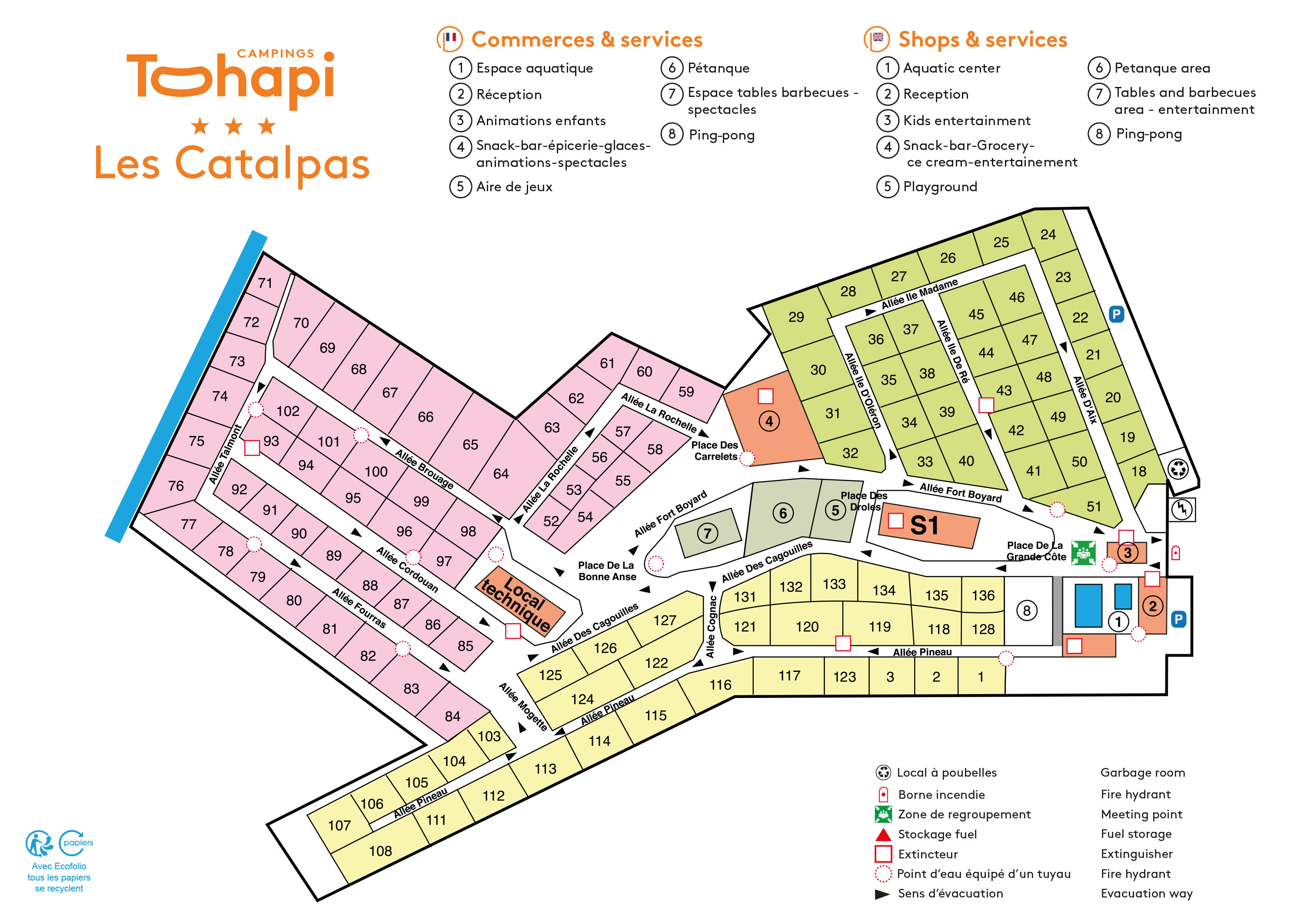 Campsite map Les Catalpas