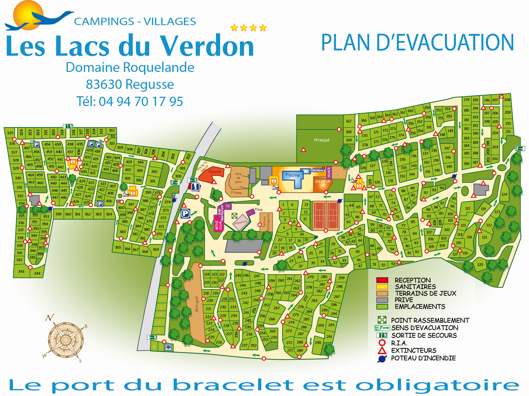 Campsite map Les Lacs du Verdon