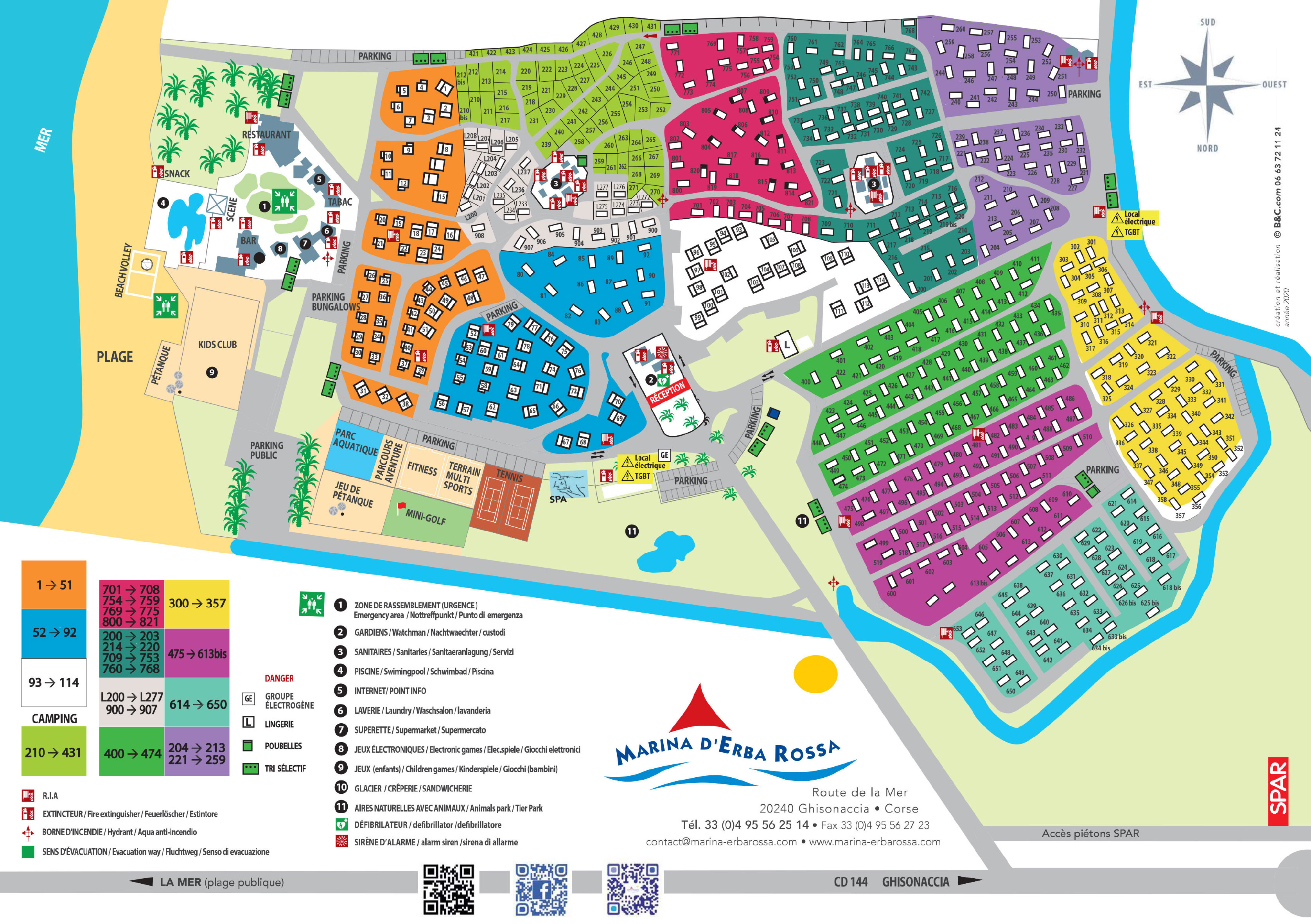 Campsite map Marina d'Erba Rossa