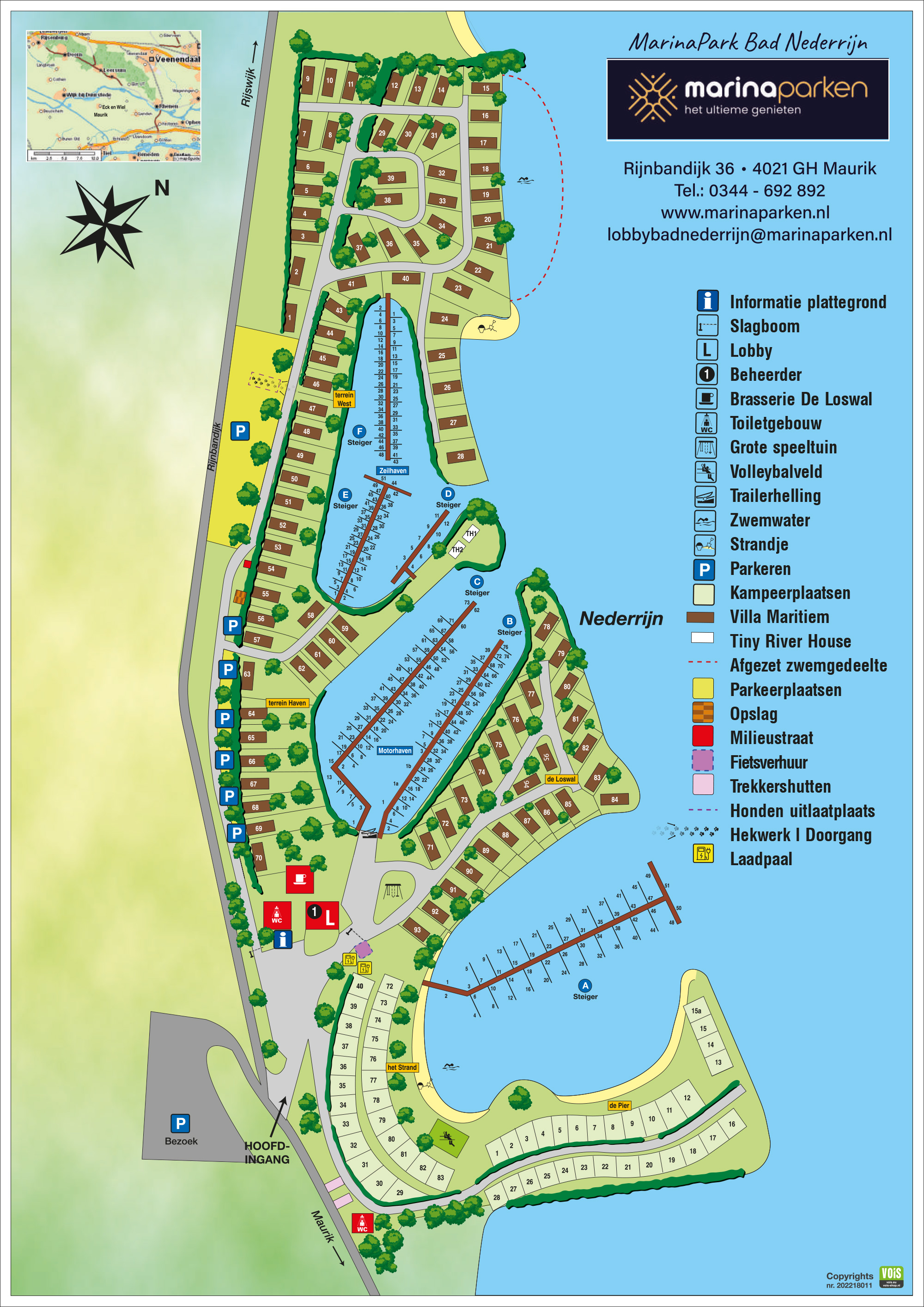 Campsite map MarinaPark Bad Nederrijn