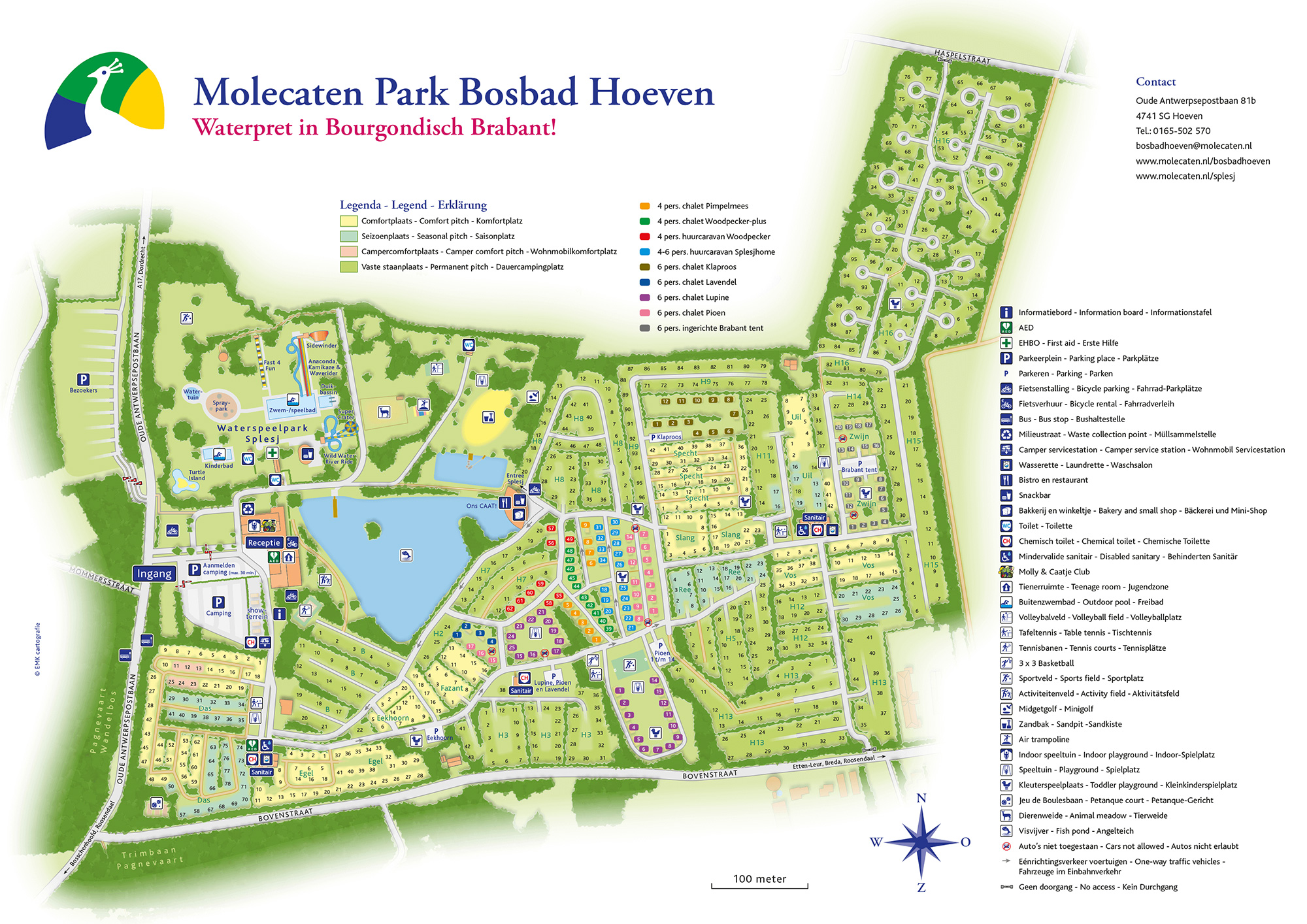 Campsite map Molecaten Park Bosbad Hoeven