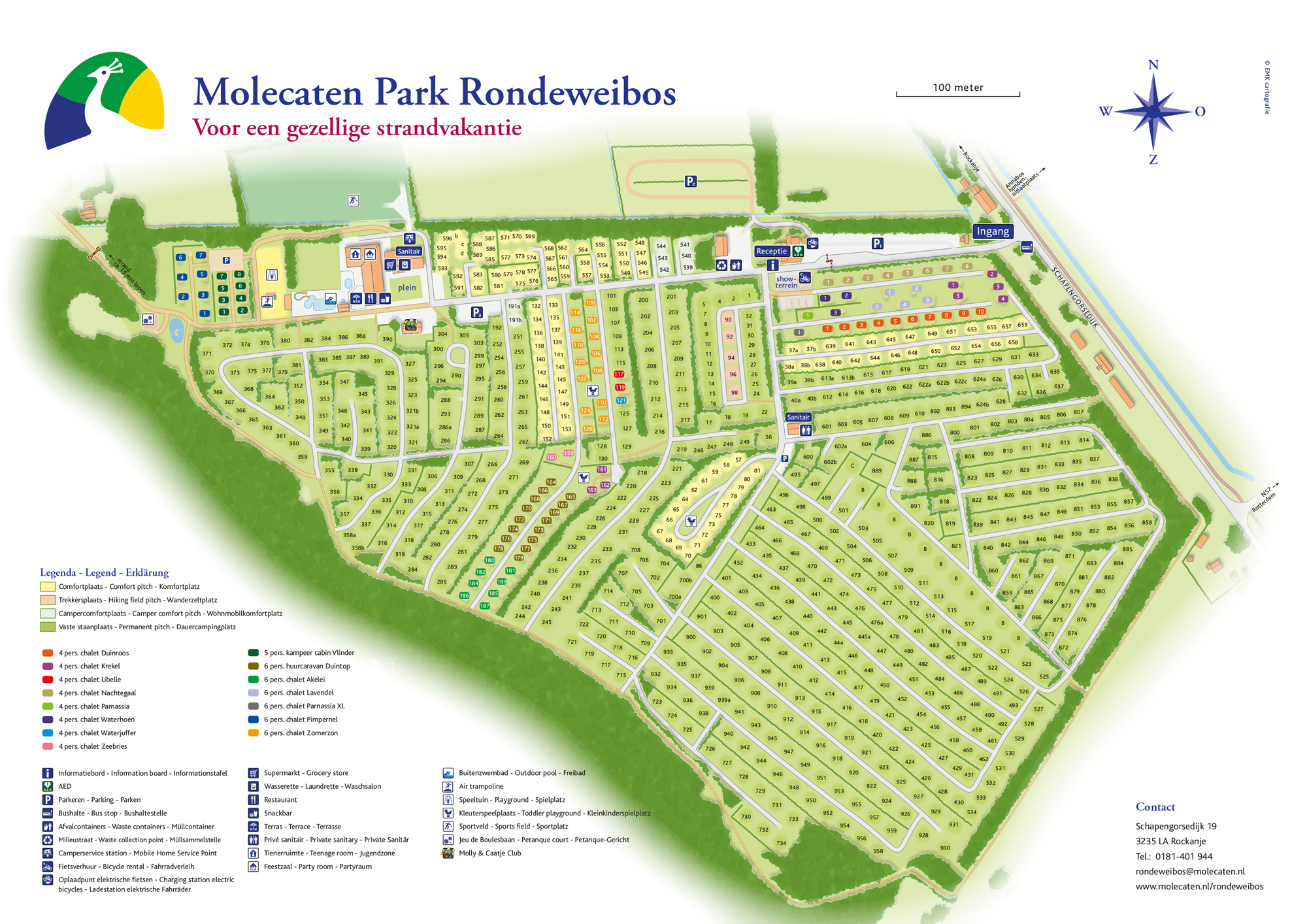 Campsite map Molecaten Park Rondeweibos