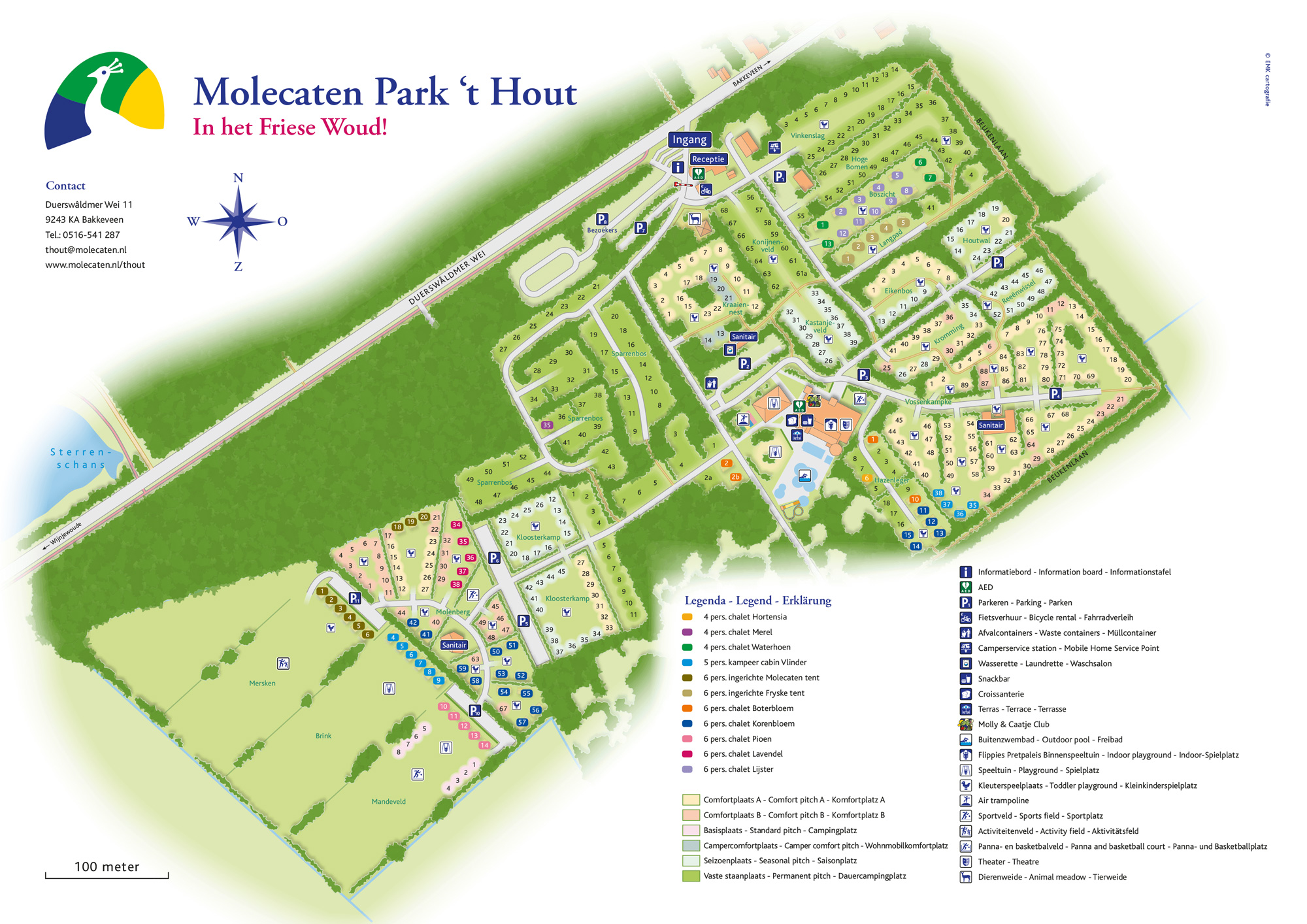 Campsite map Molecaten Park 't Hout