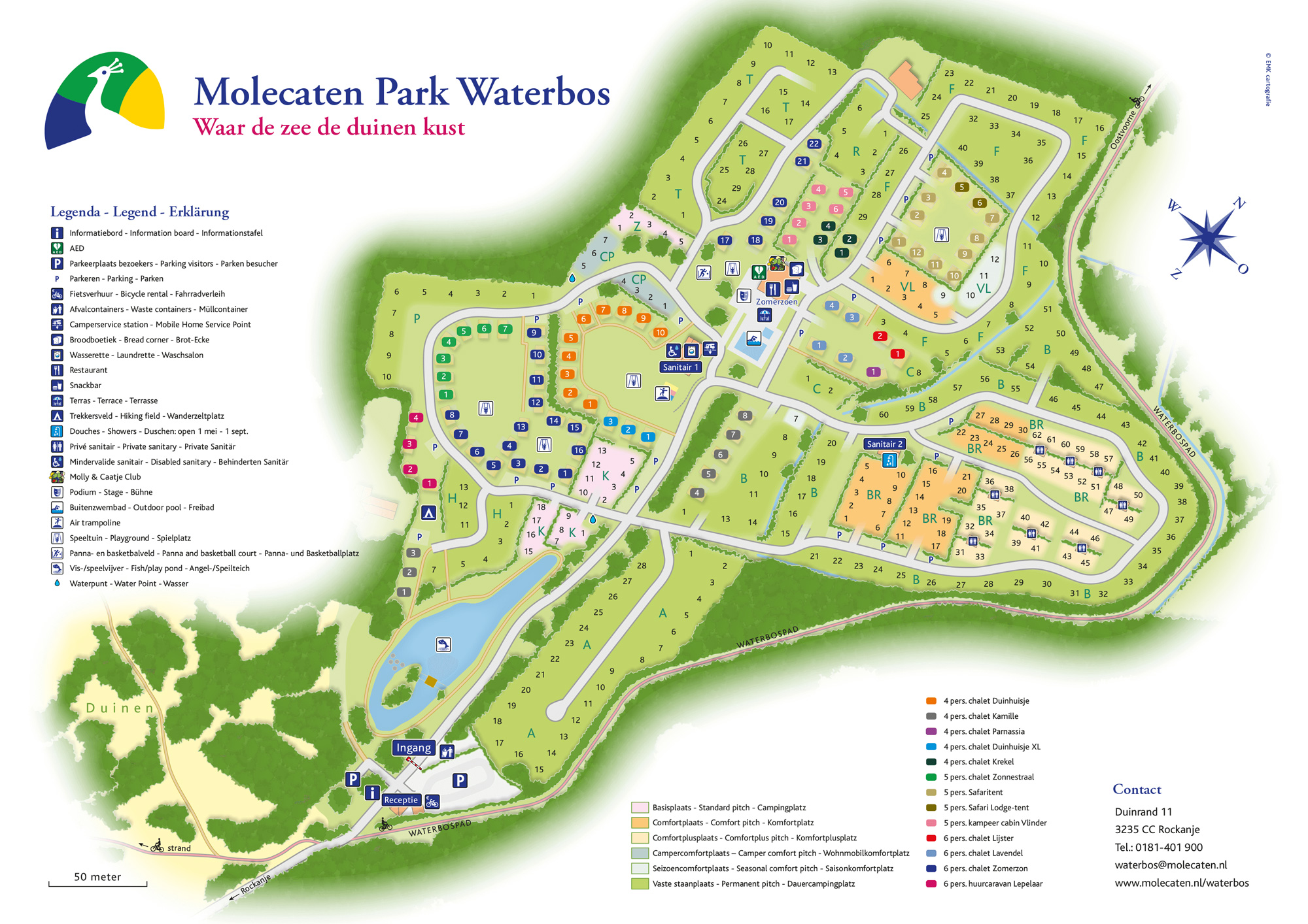 Campsite map Molecaten Park Waterbos