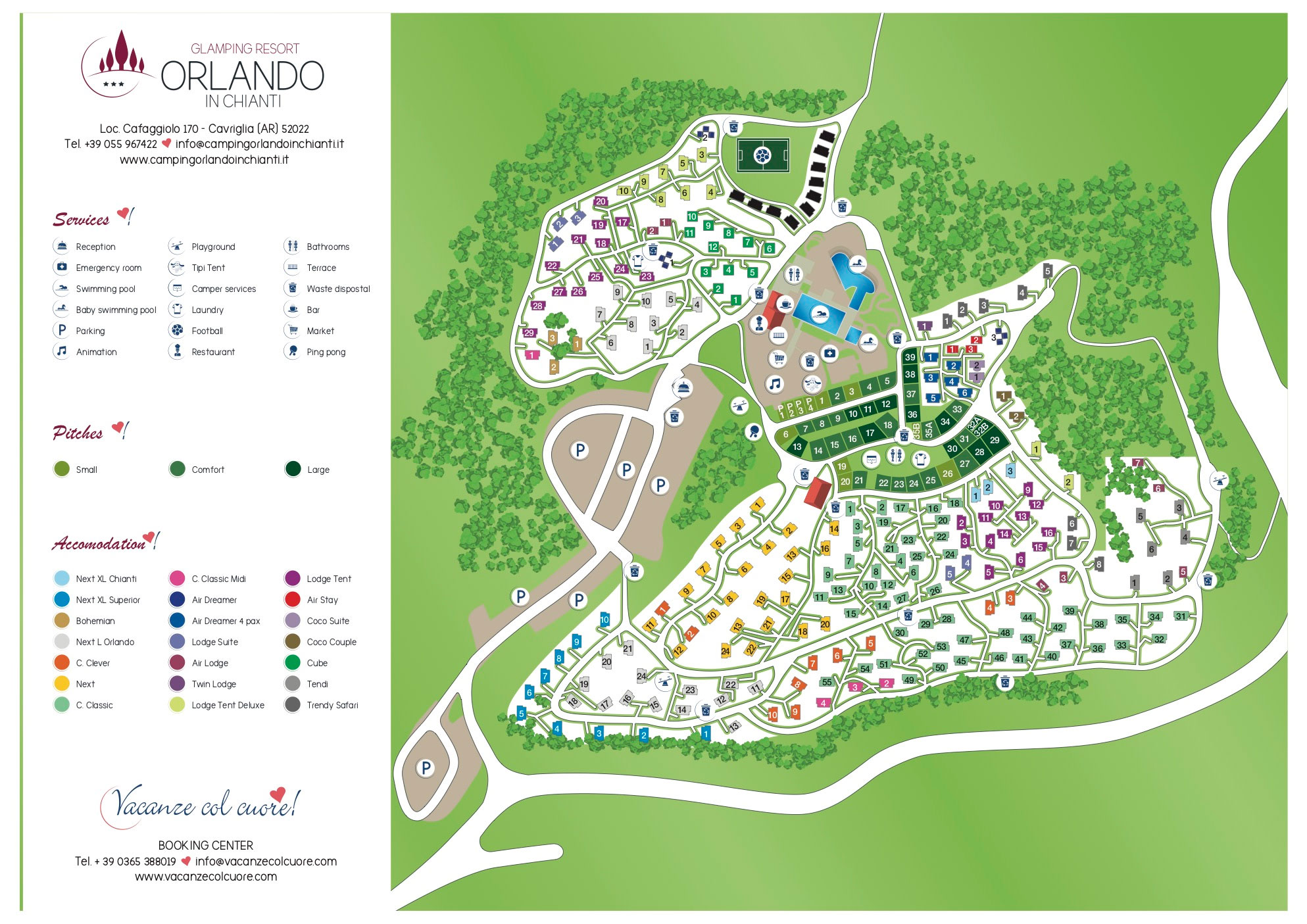 Campsite map Orlando in Chianti Glamping Resort