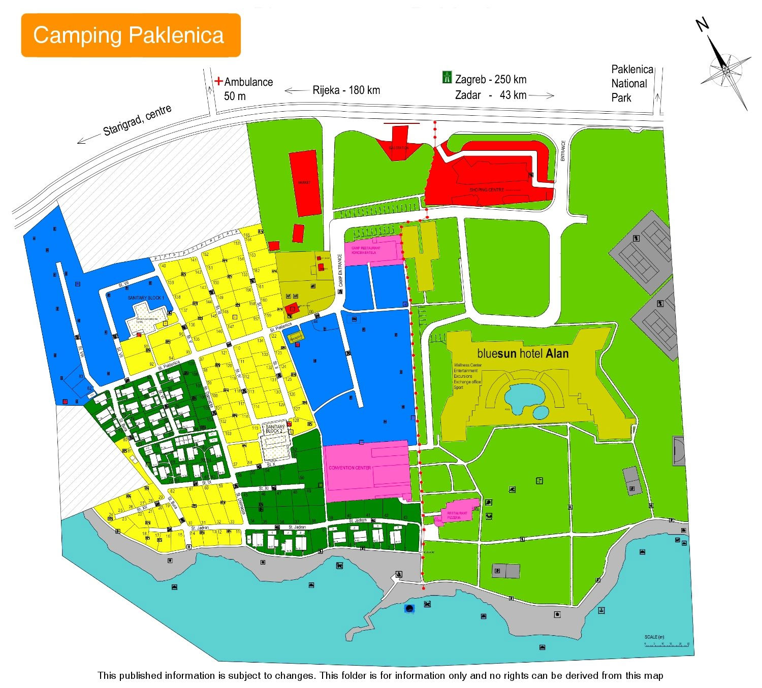 Campsite map Paklenica