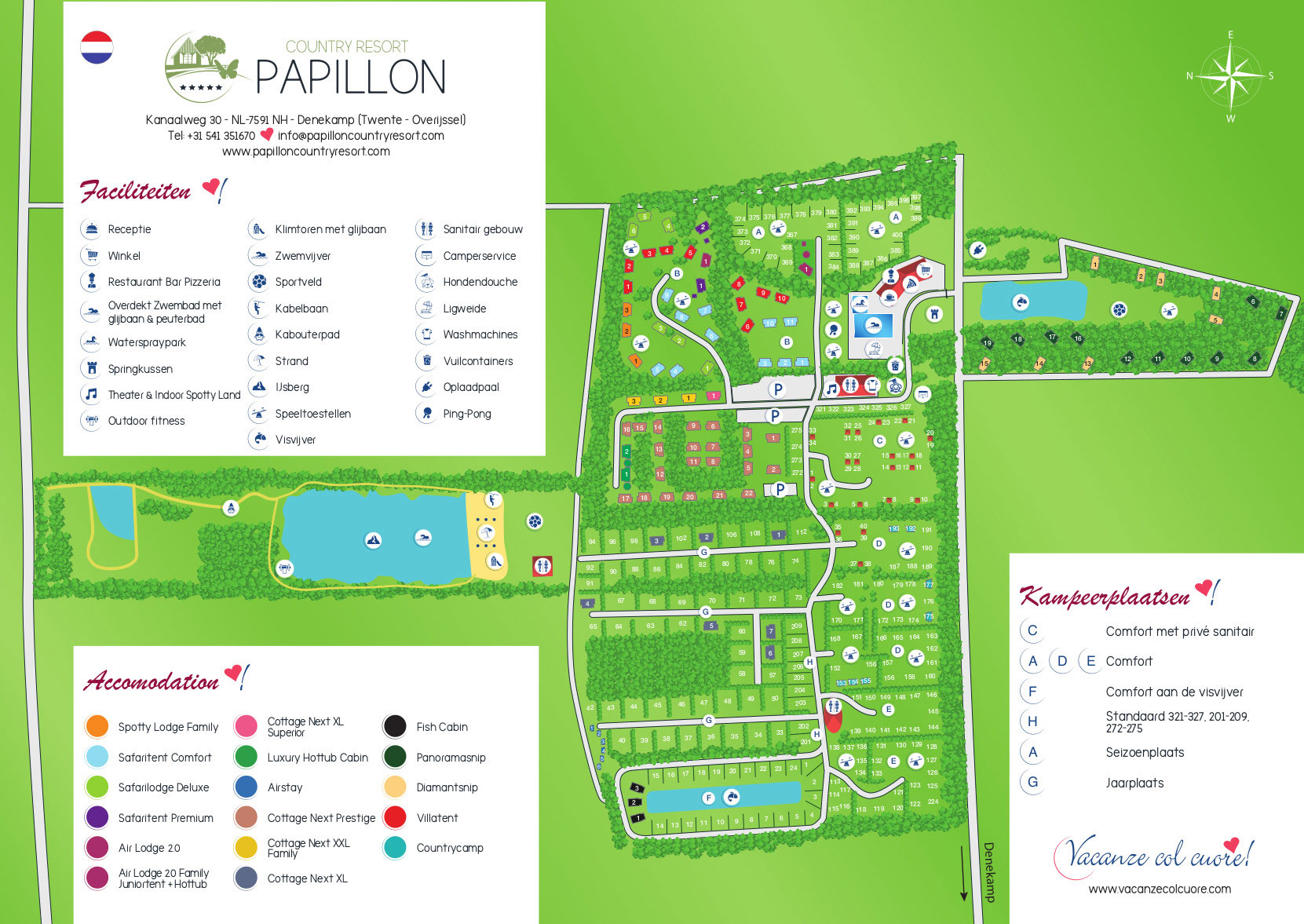 Campsite map Papillon Country Resort