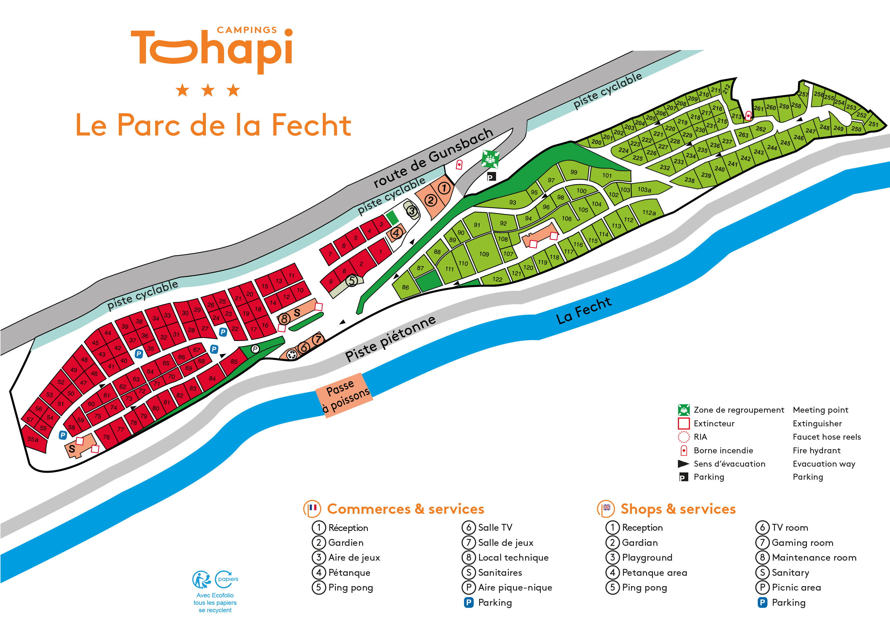 Campsite map Parc de la Fecht