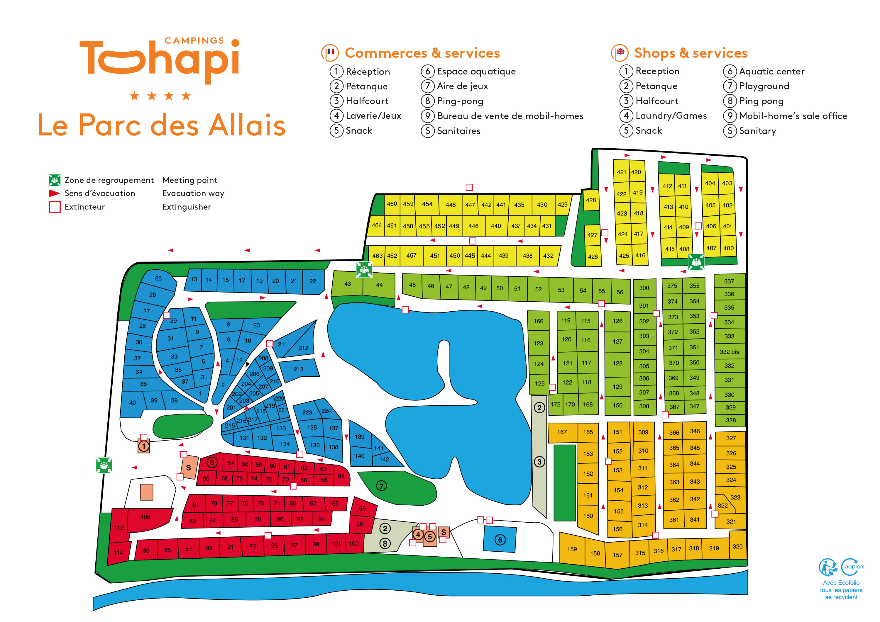Campsite map Parc des Allais
