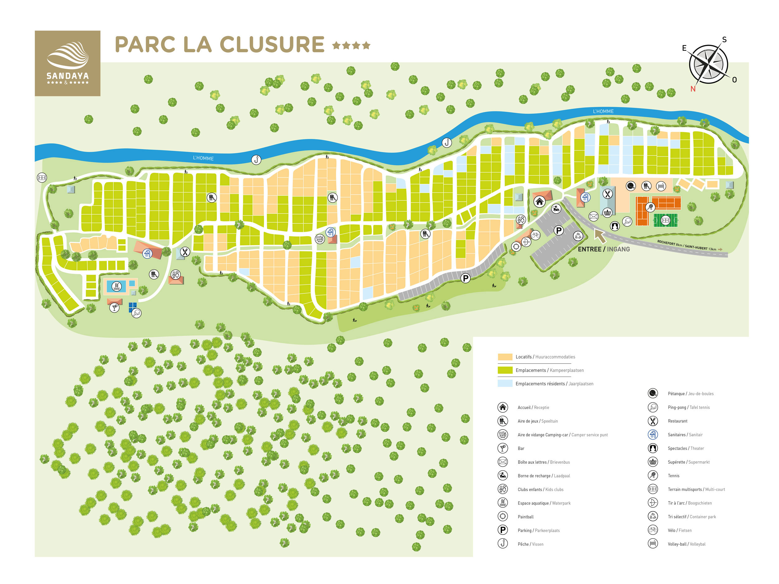Campsite map Parc La Clusure