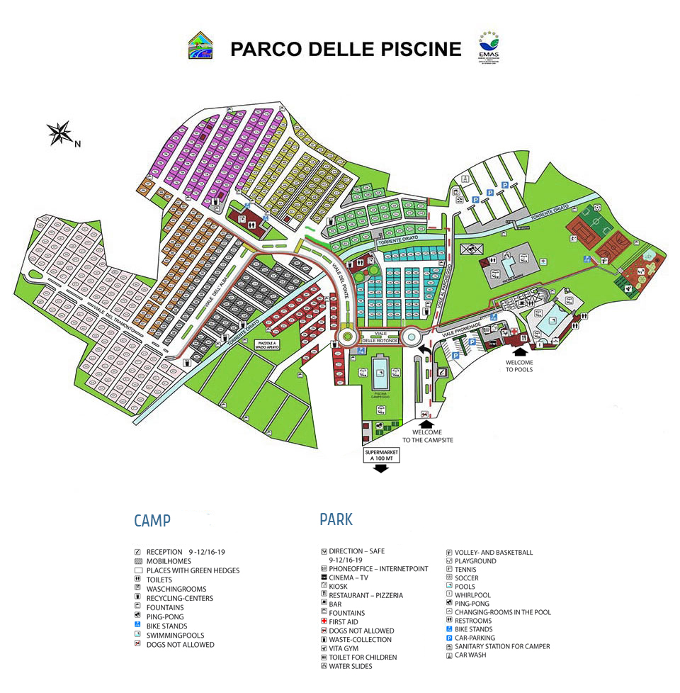 Campsite map Parco delle Piscine