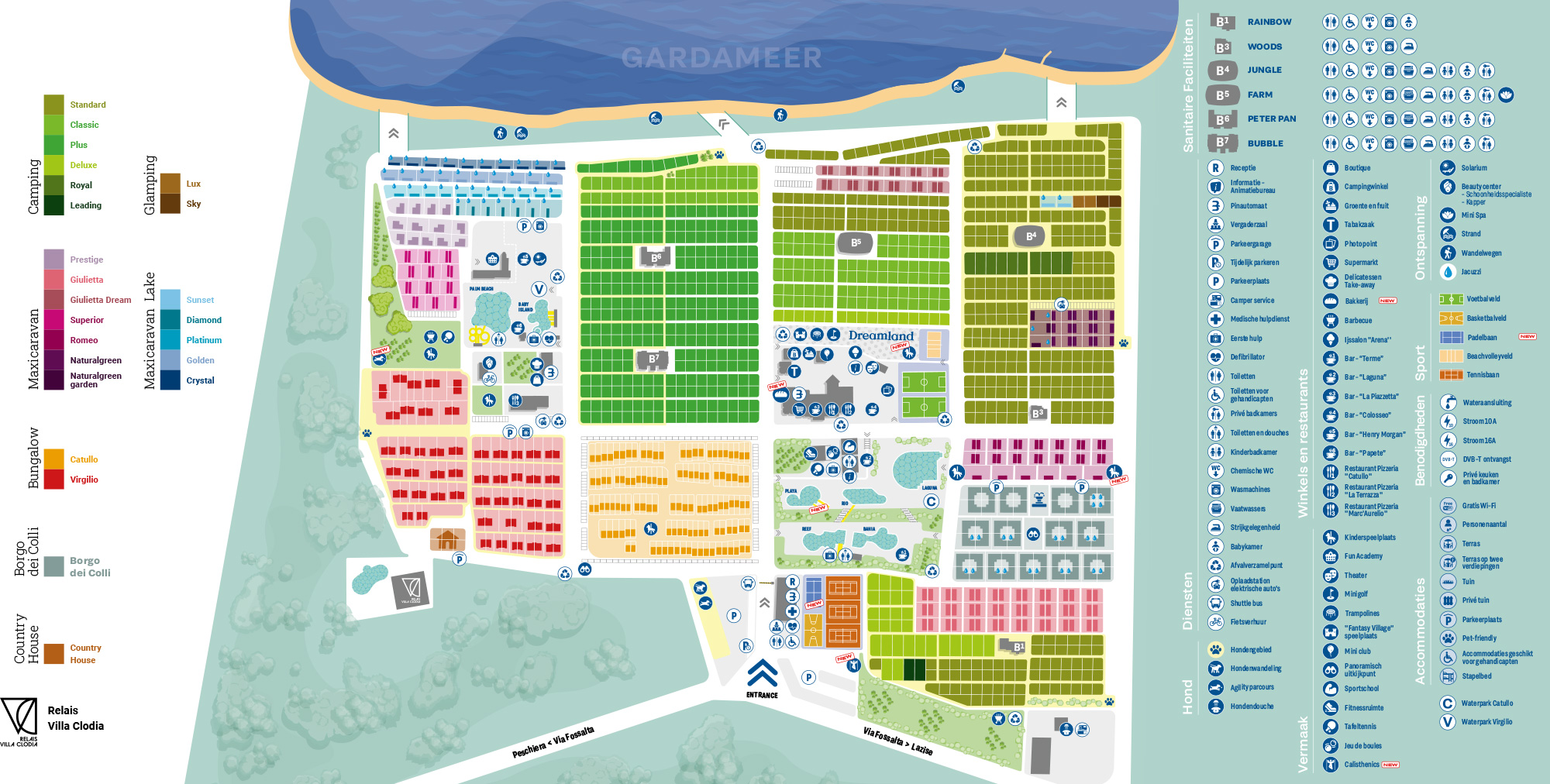 Campsite map Piani di Clodia