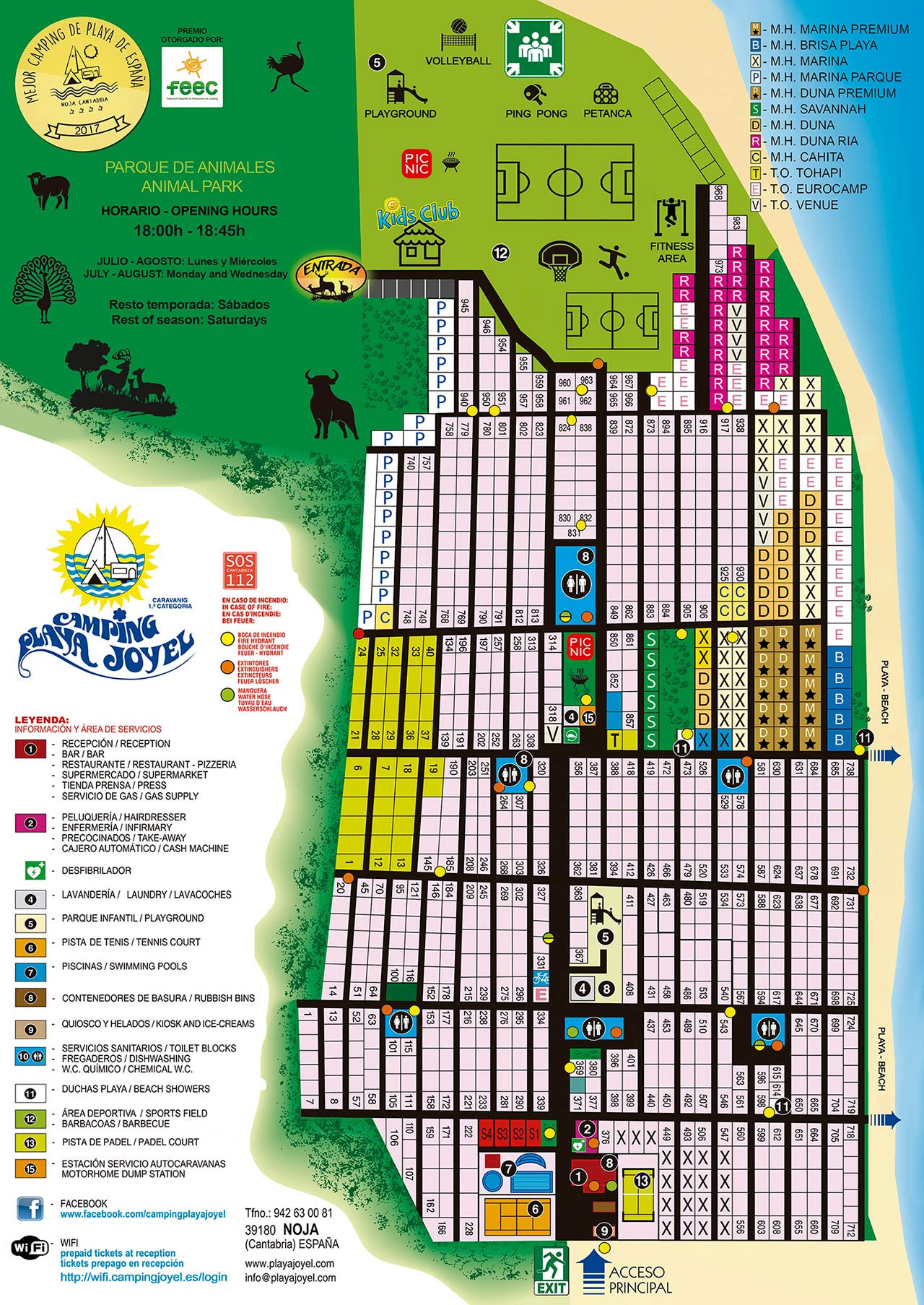 Campsite map Playa Joyel