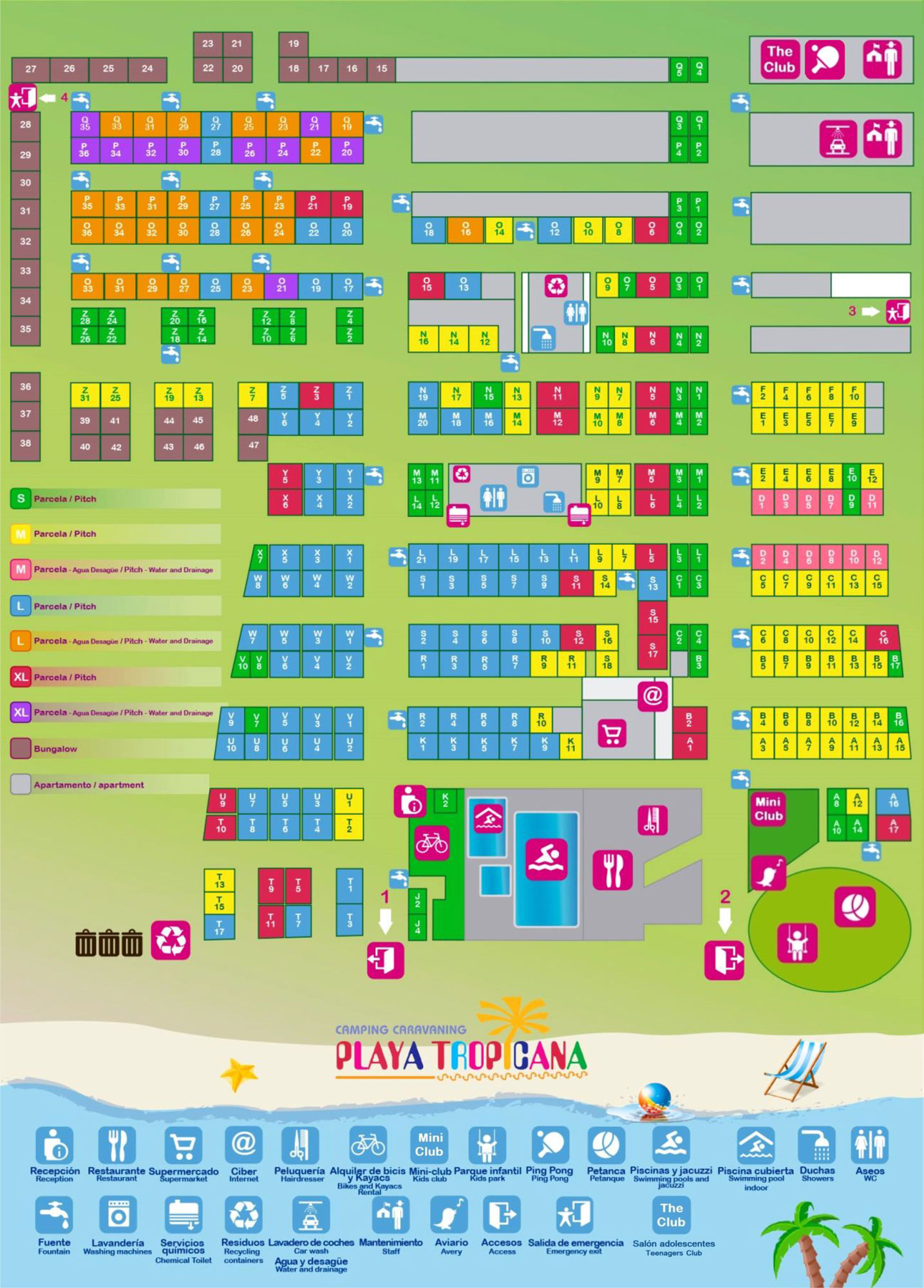 Campsite map Playa Tropicana
