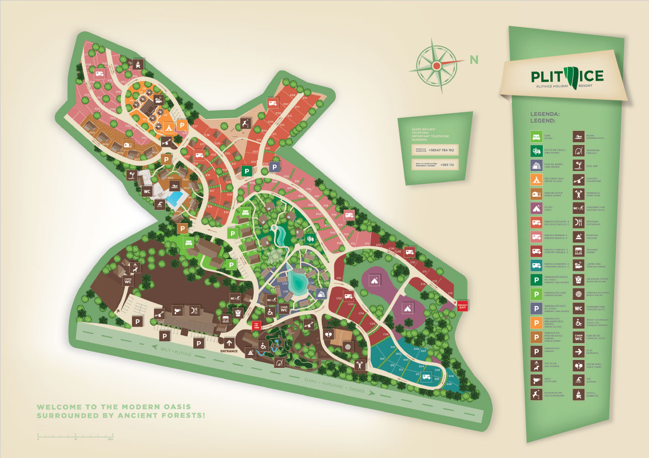 Campsite map Plitvice Holiday Resort