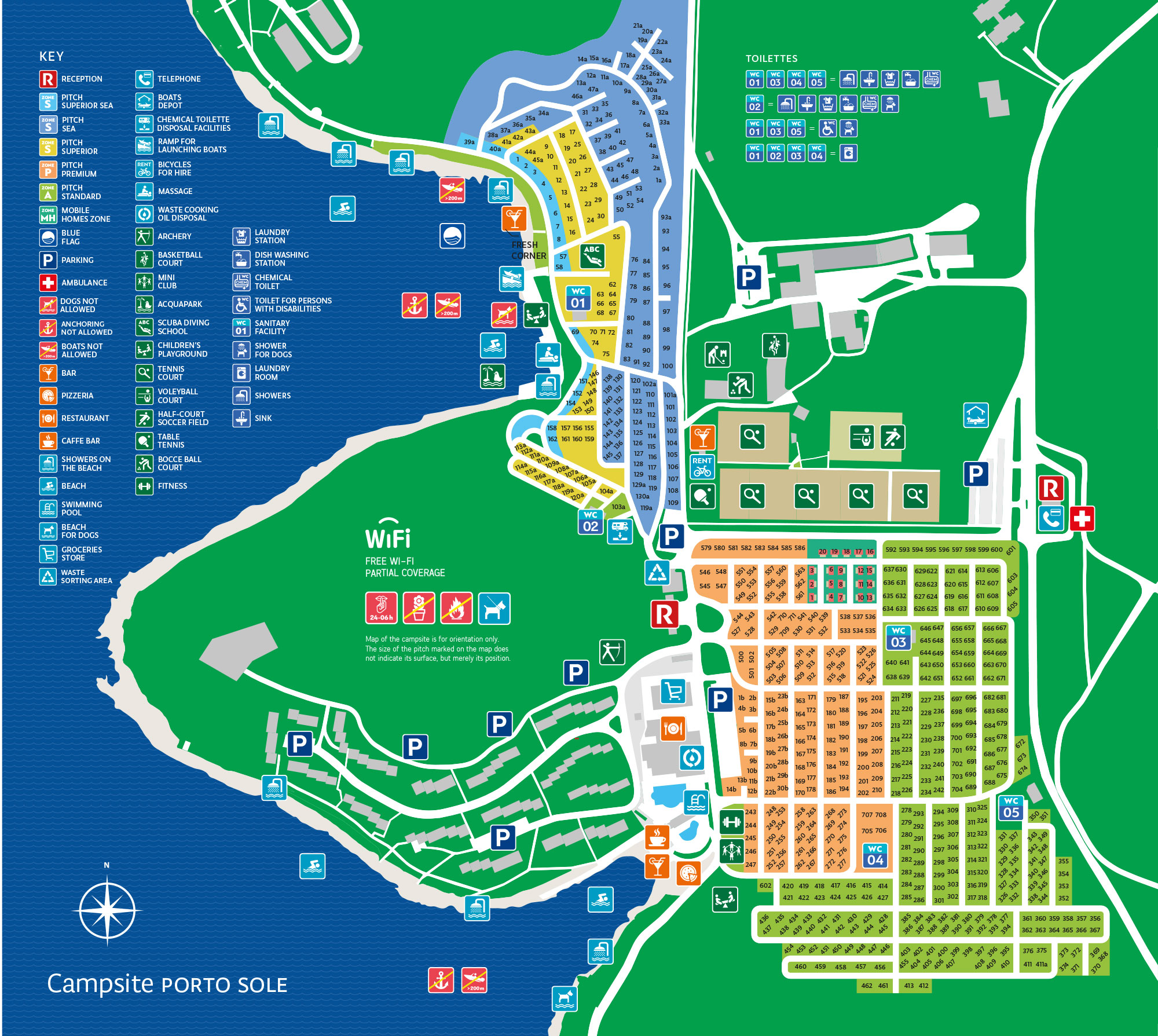 Campsite map Porto Sole