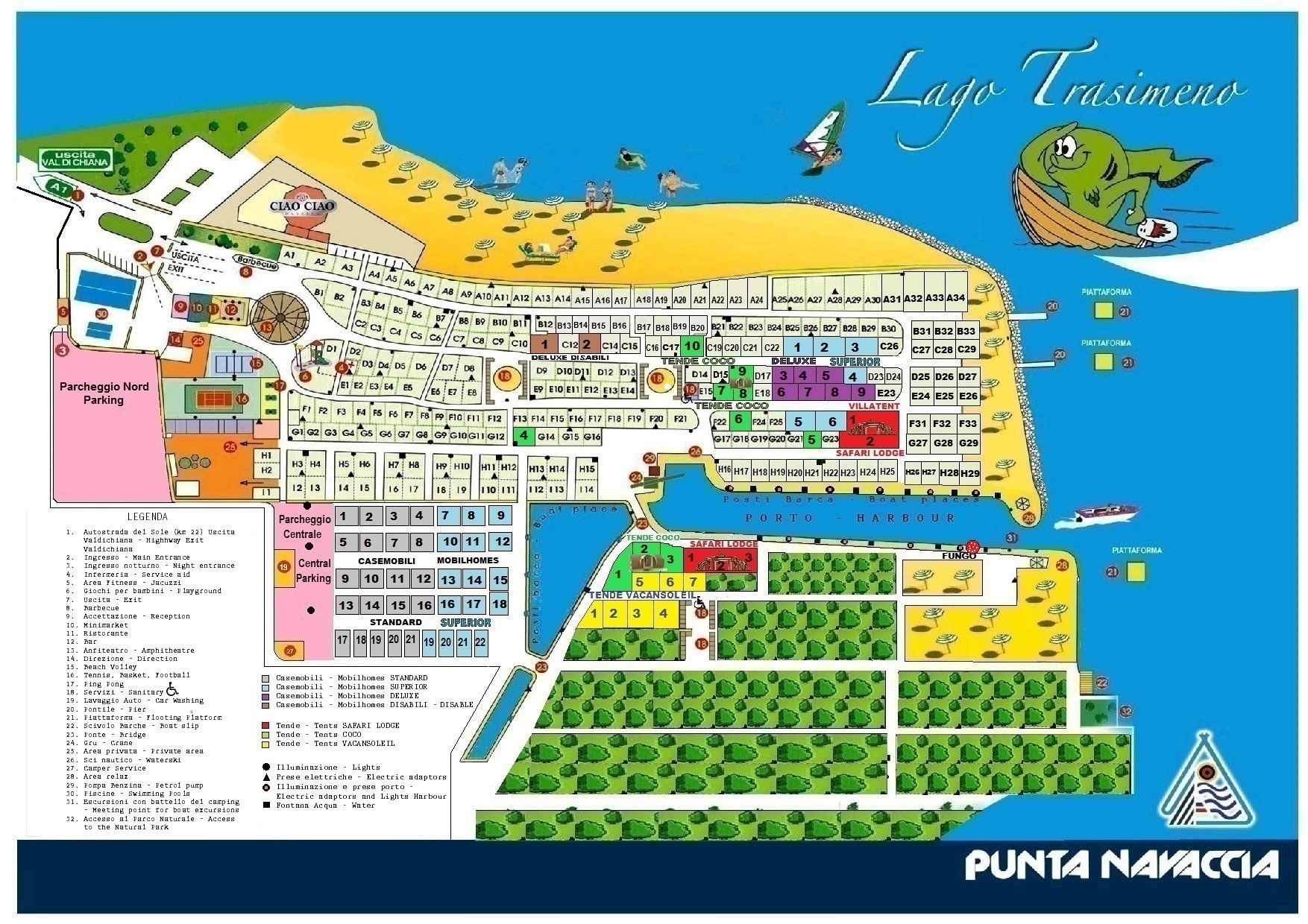 Campsite map Punta Navaccia