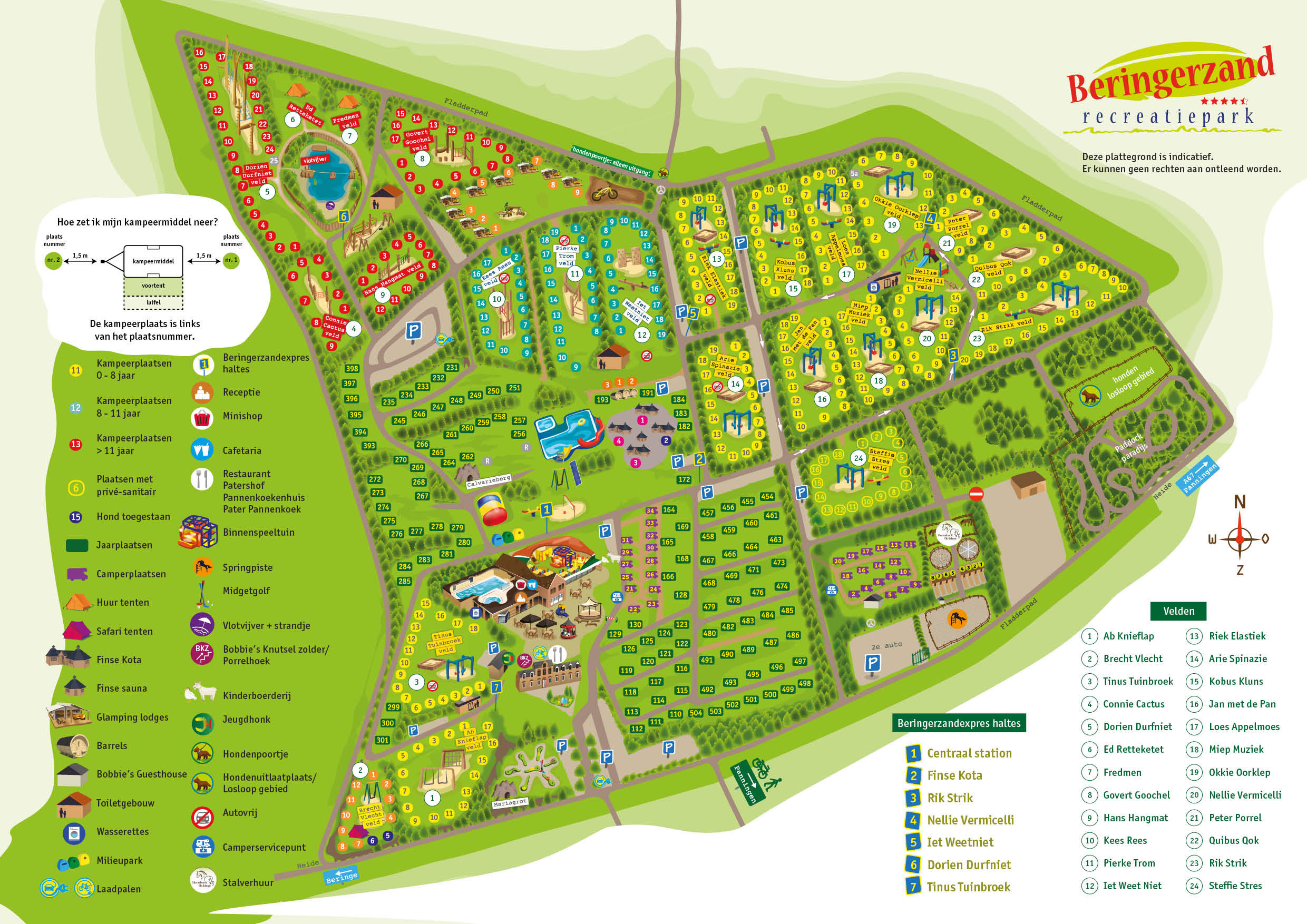 Campsite map Recreatiepark Beringerzand