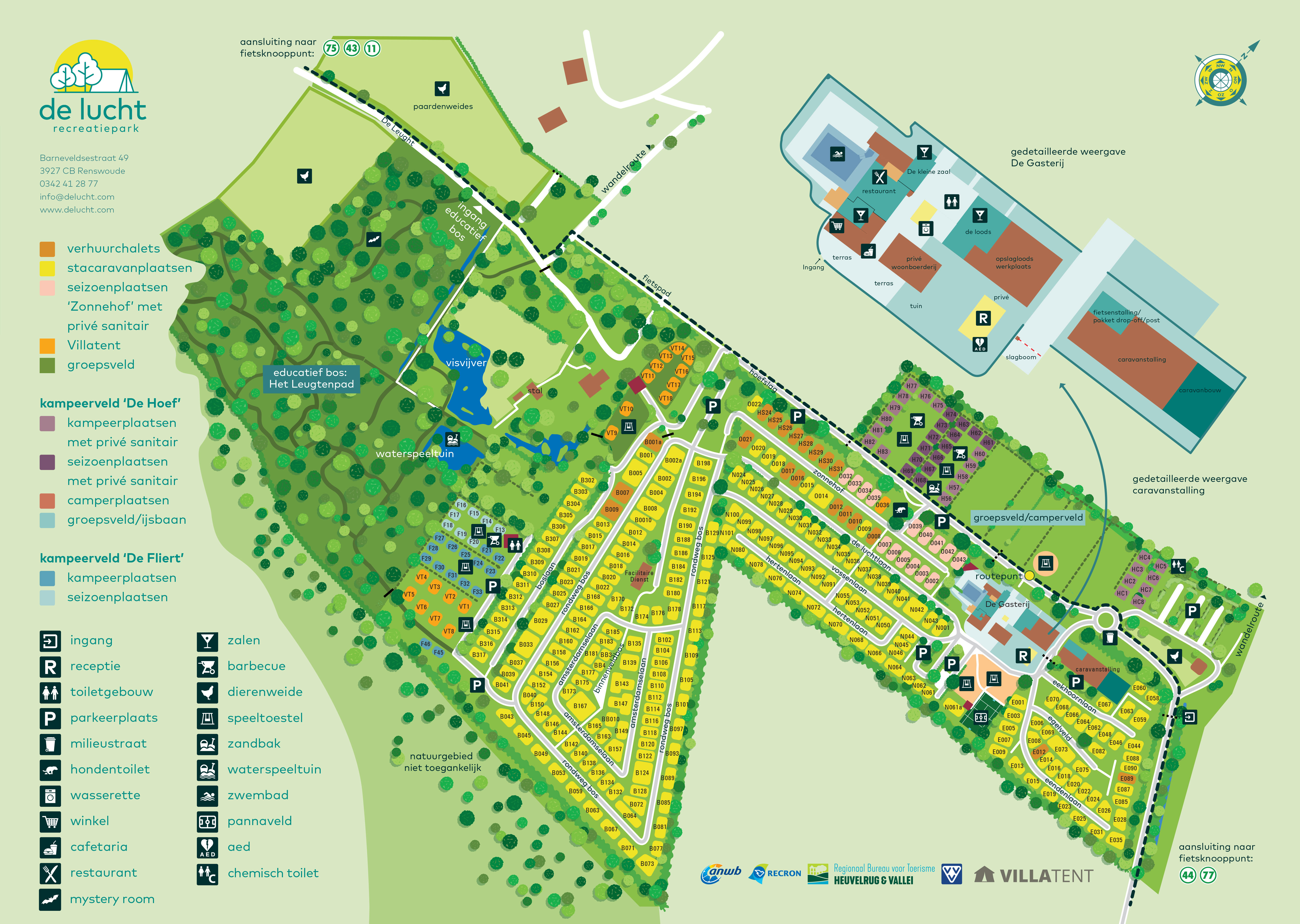 Campsite map Recreatiepark de Lucht