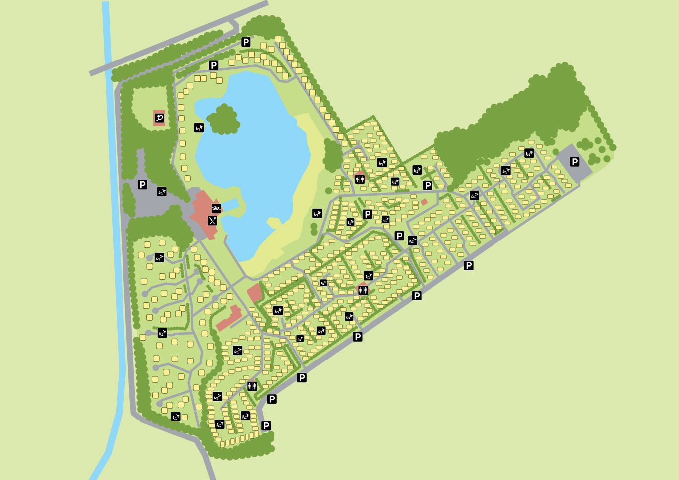 Campsite map Recreatiepark Hunzedal