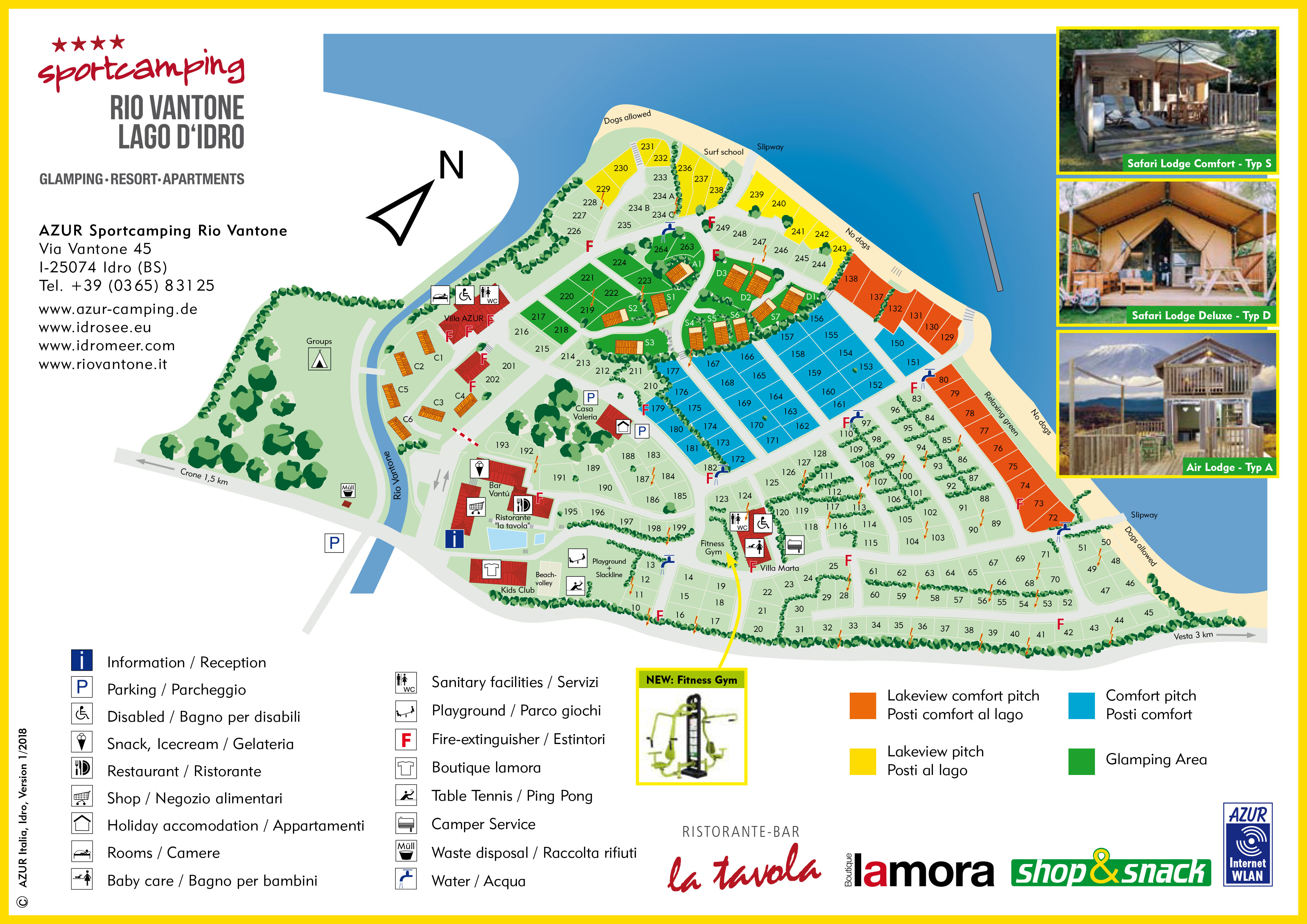 Campsite map Rio Vantone