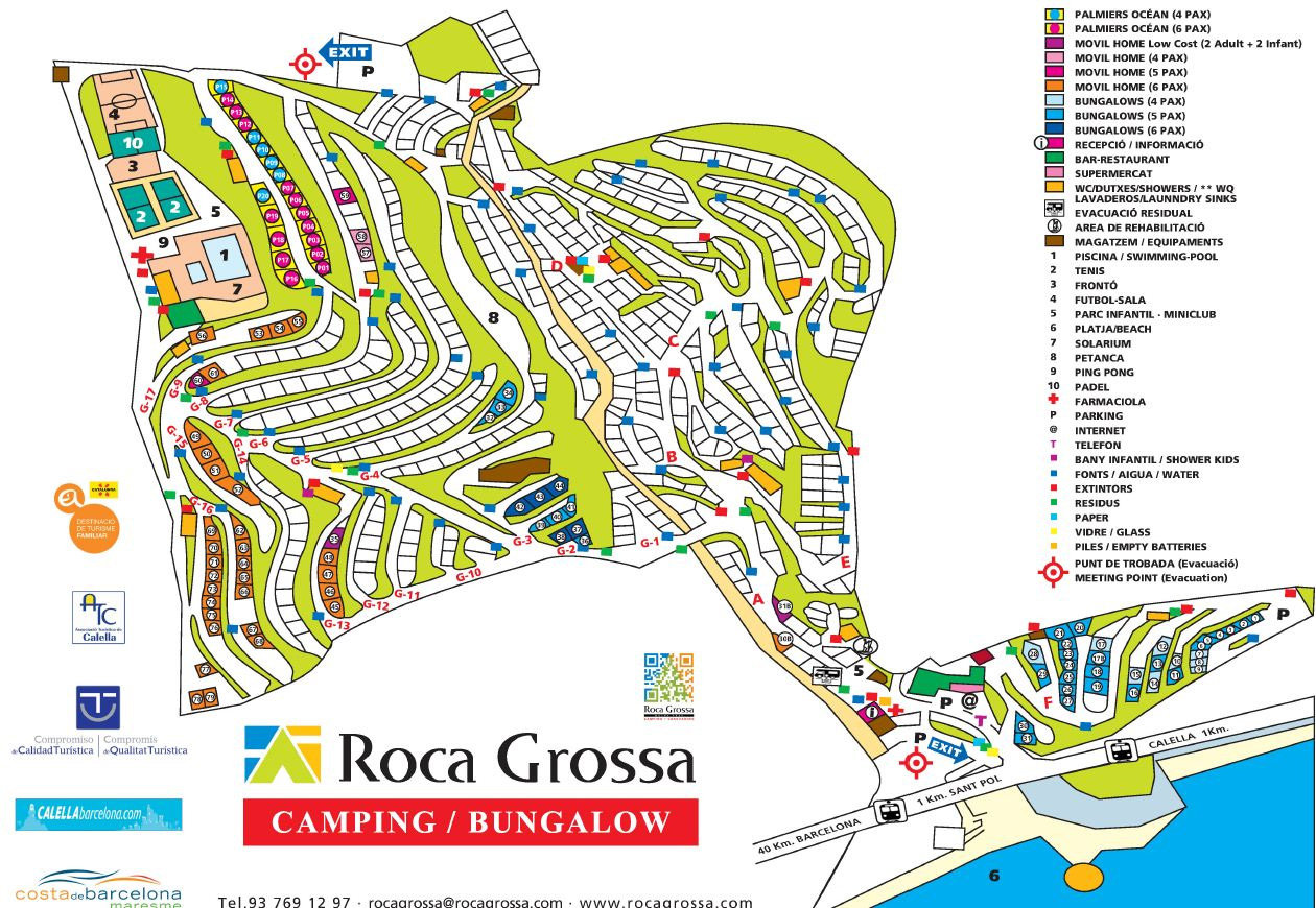 Campsite map Roca Grossa