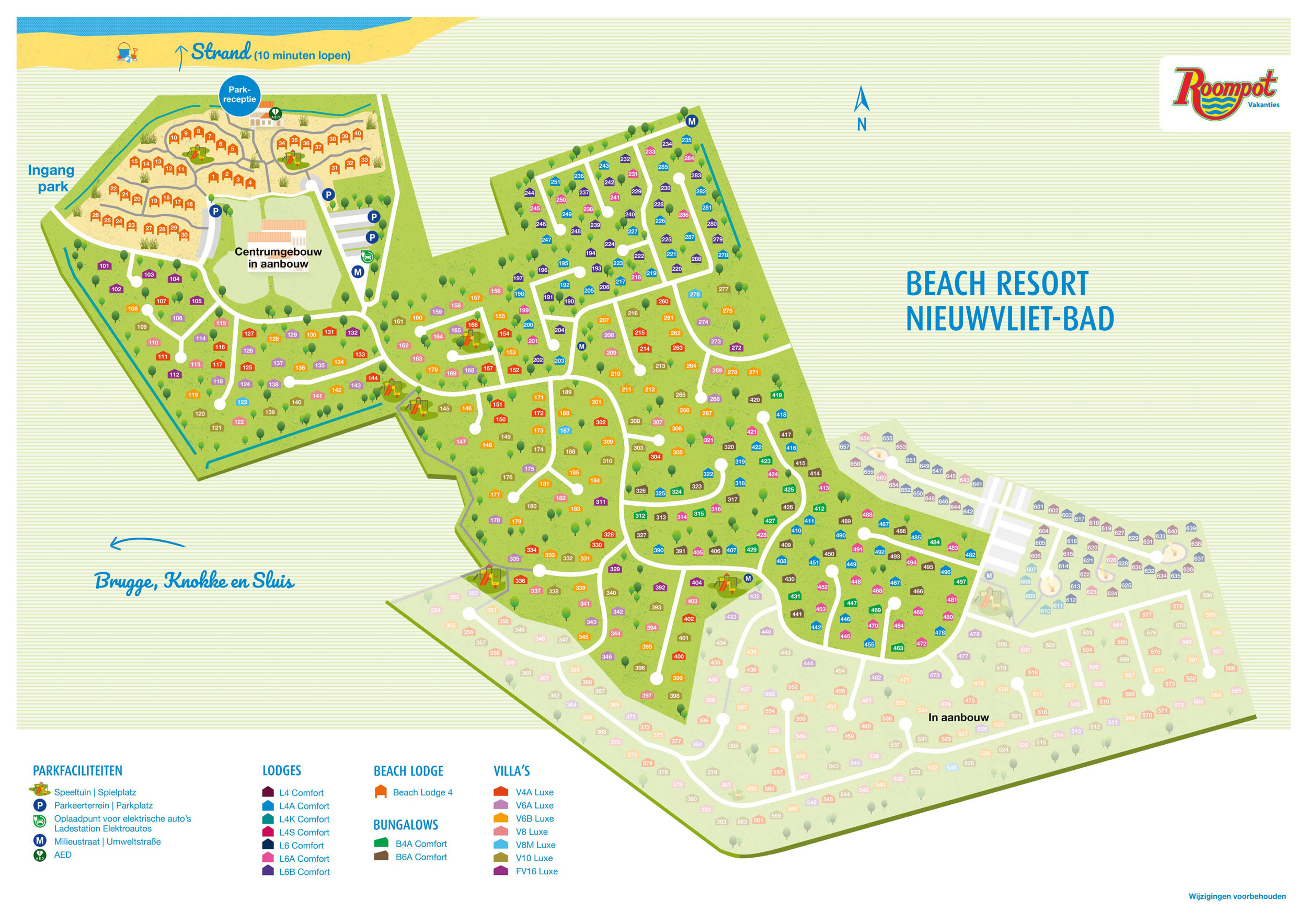 Campsite map Roompot Beach Resort Nieuwvliet-Bad