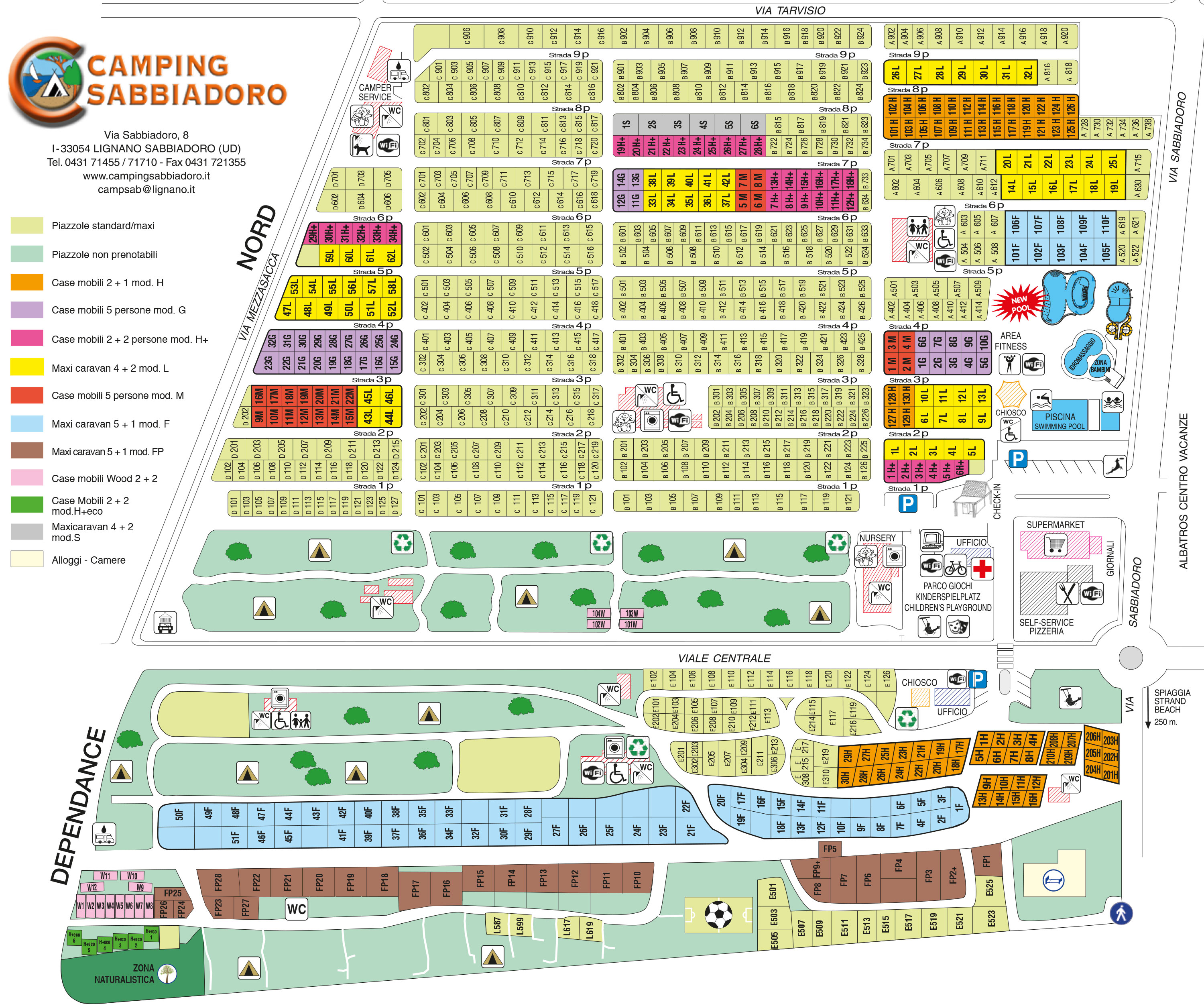Campsite map Sabbiadoro