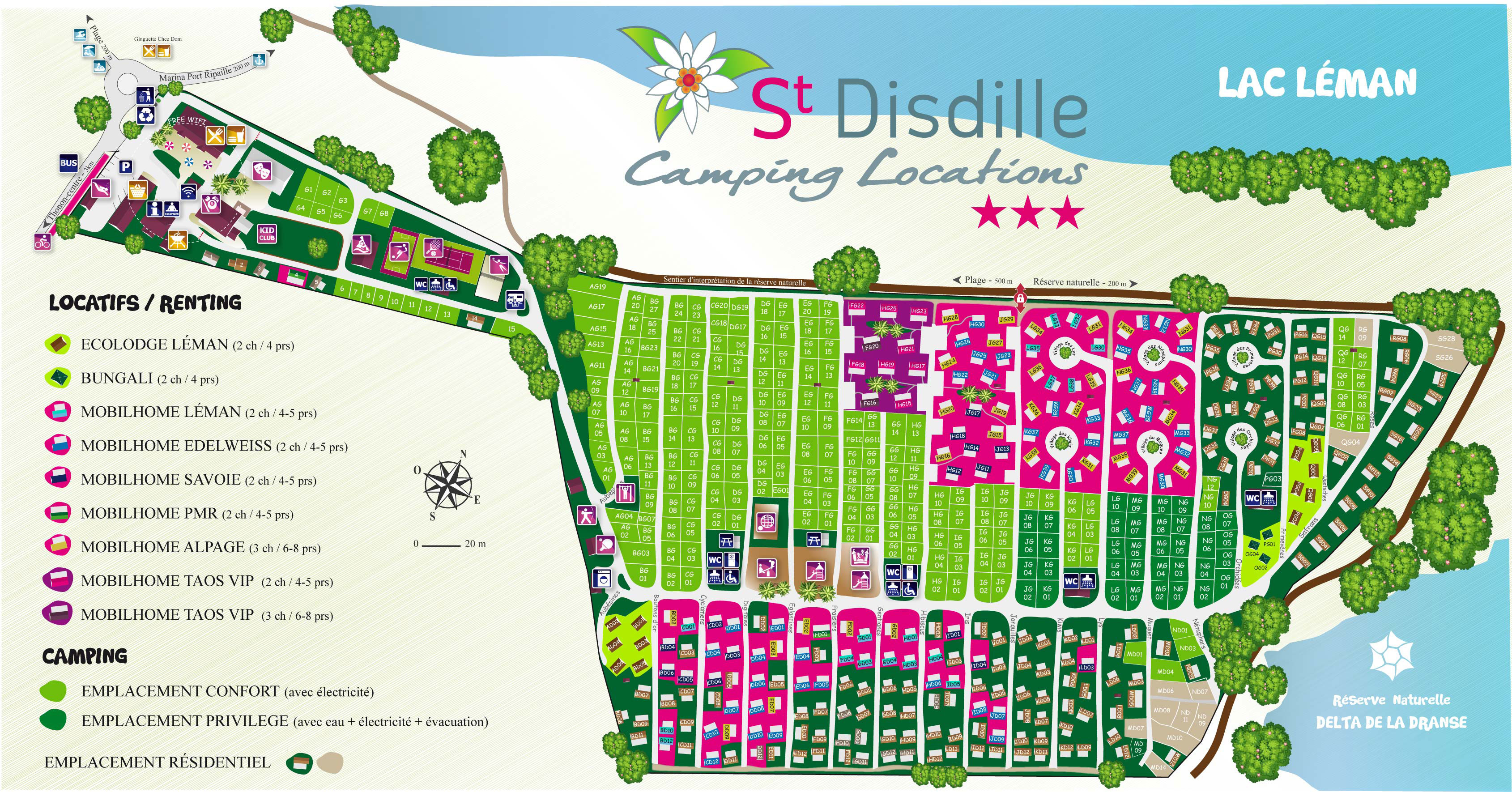 Campsite map Saint Disdille 
