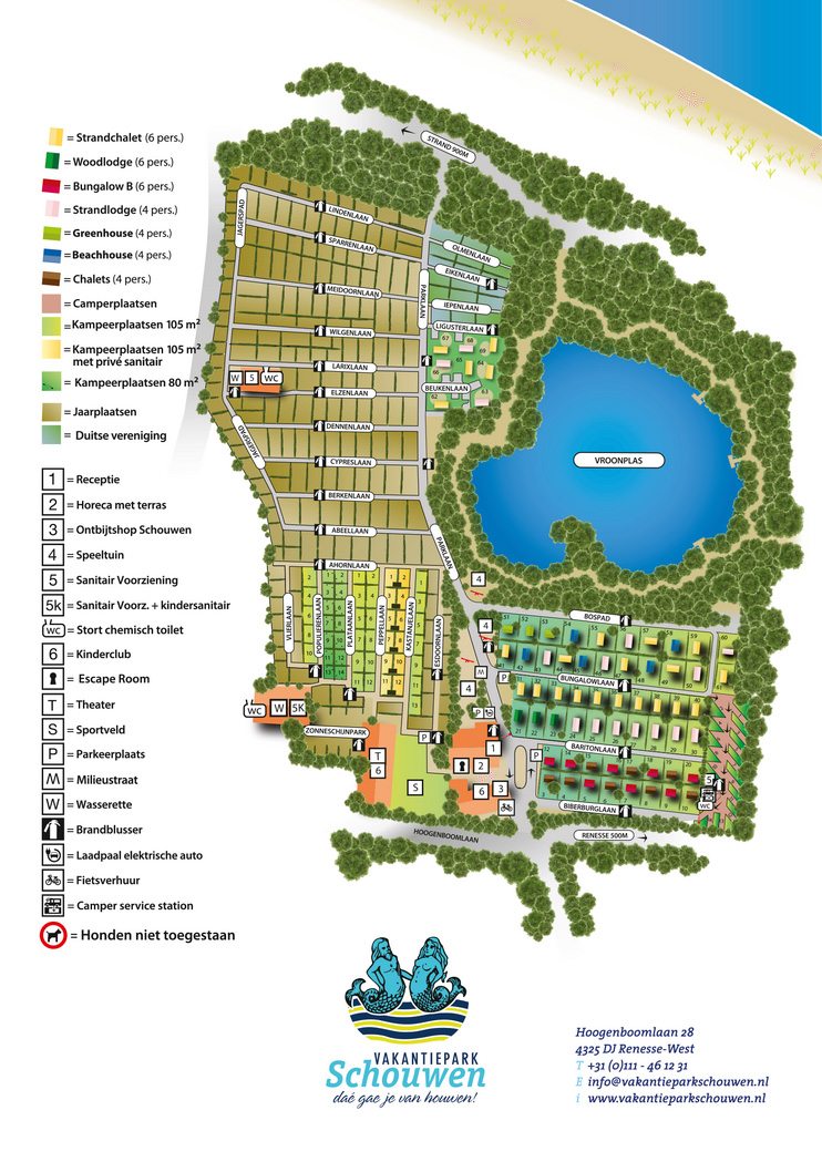 Campsite map Vakantiepark Schouwen