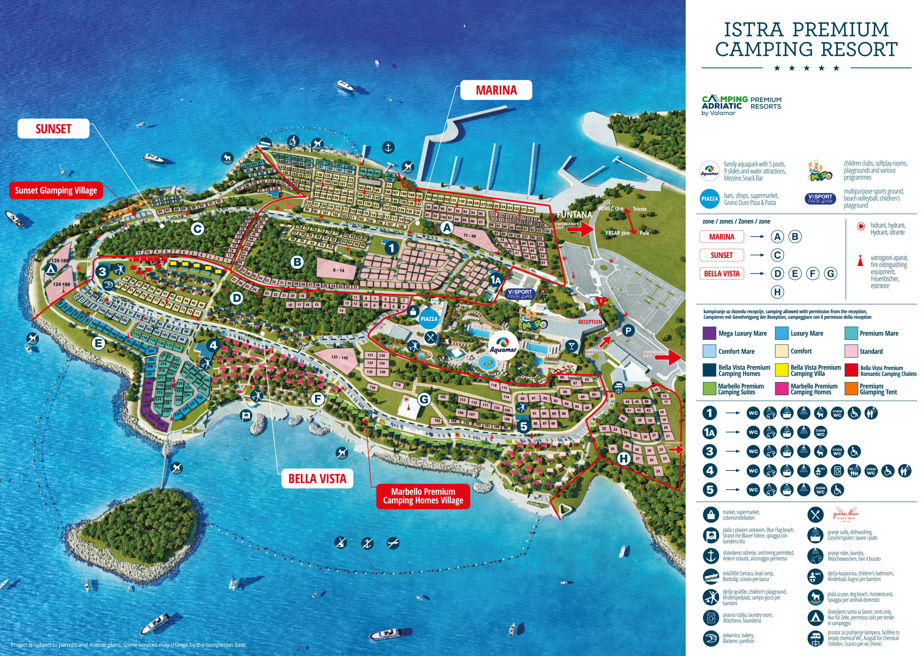 Campsite map Valamar Camping Istra