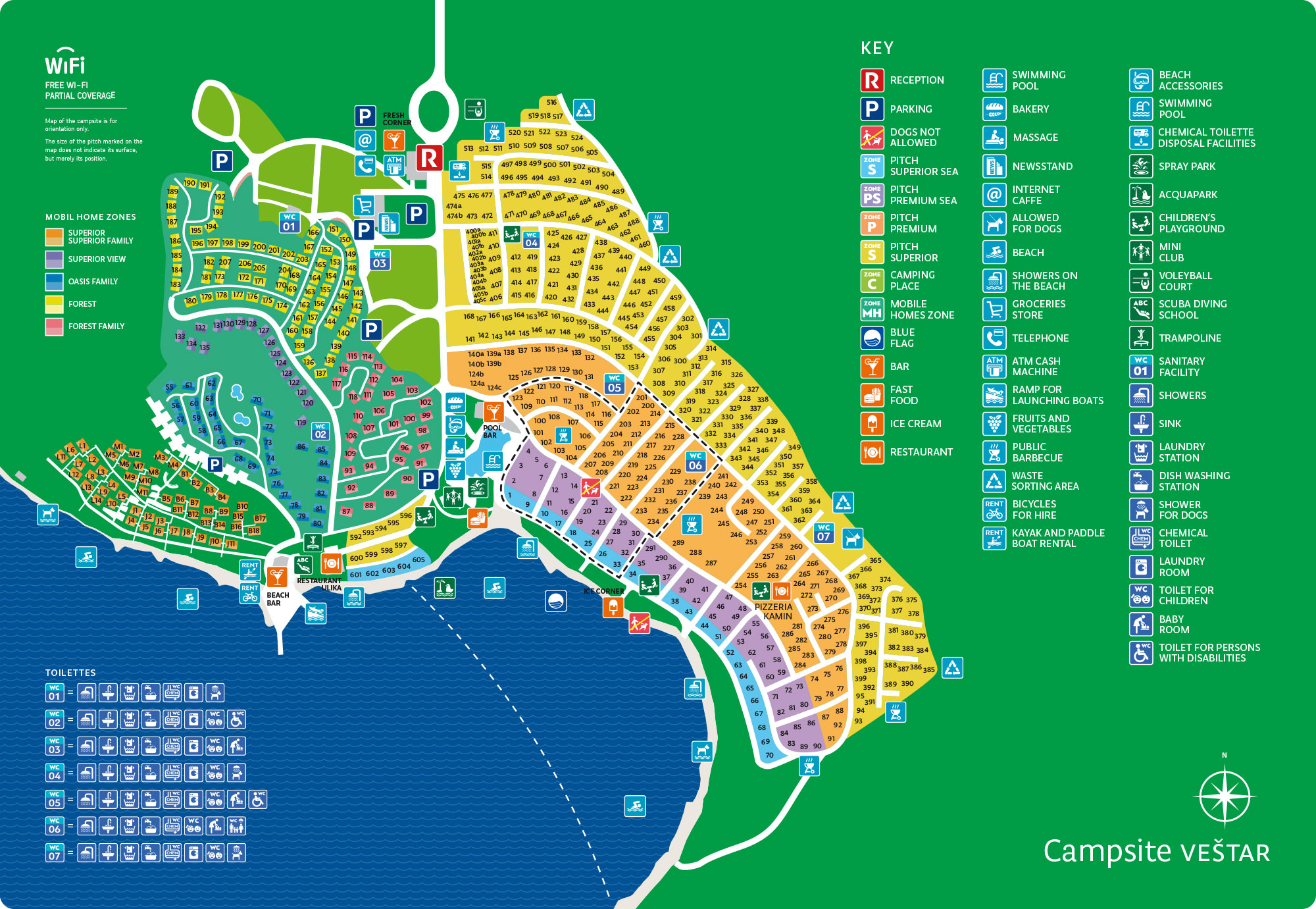 Campsite map Veštar