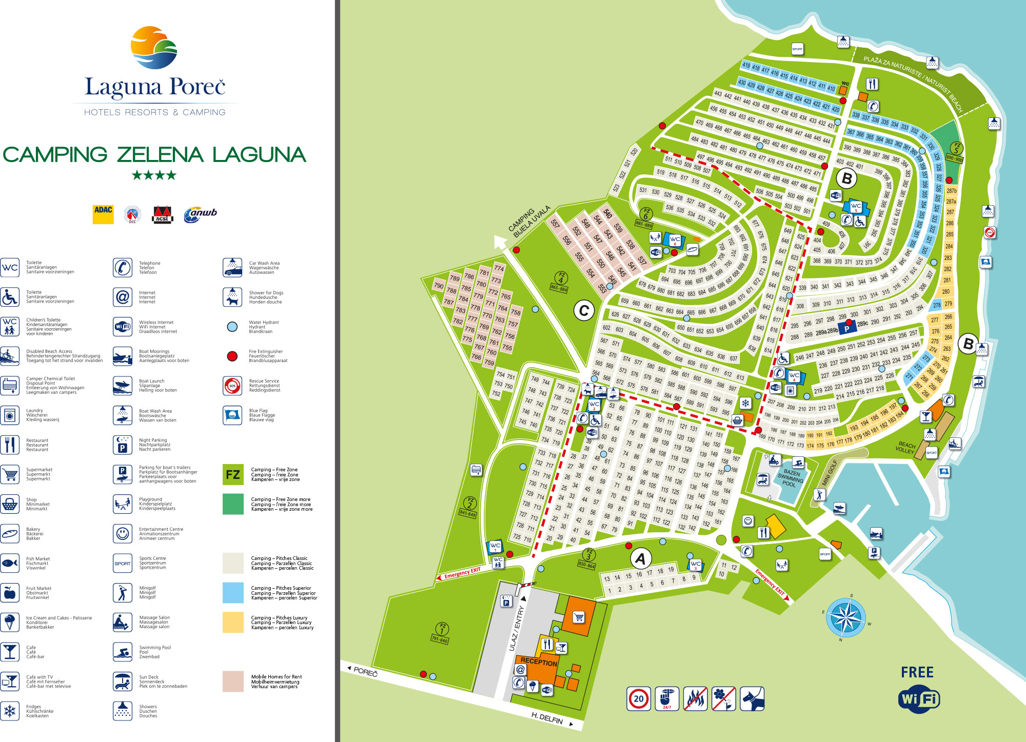 Campsite map Zelena Laguna