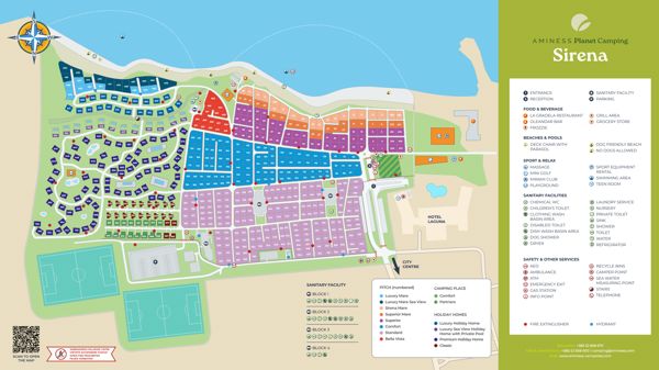Map of Aminess Planet Camping Sirena