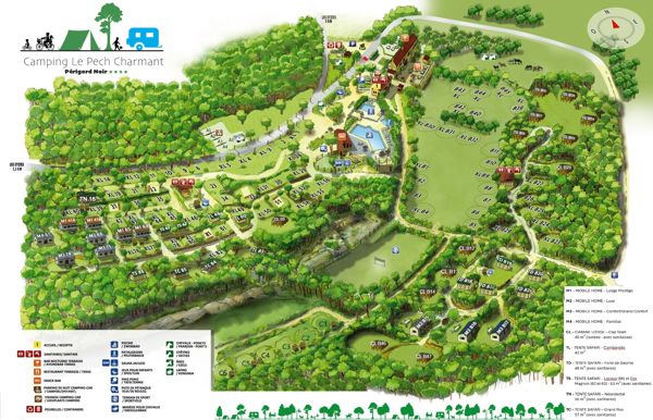 Map of Camping Le Pech Charmant