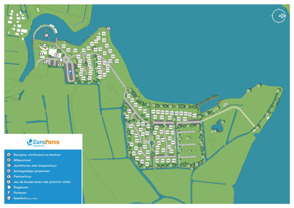 Map of EuroParcs Kagerplassen