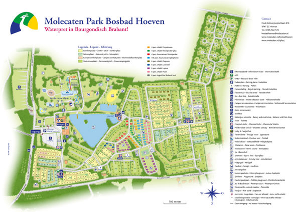 Map of Molecaten Park Bosbad Hoeven