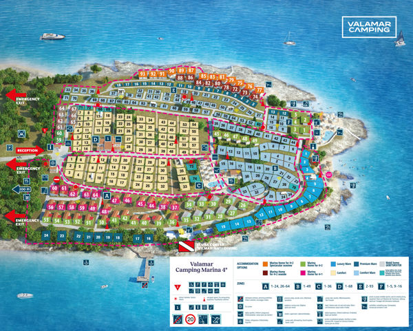 Map of Valamar Camping Marina