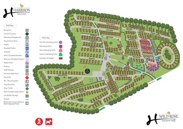 Map of Wild Rose Holiday Park